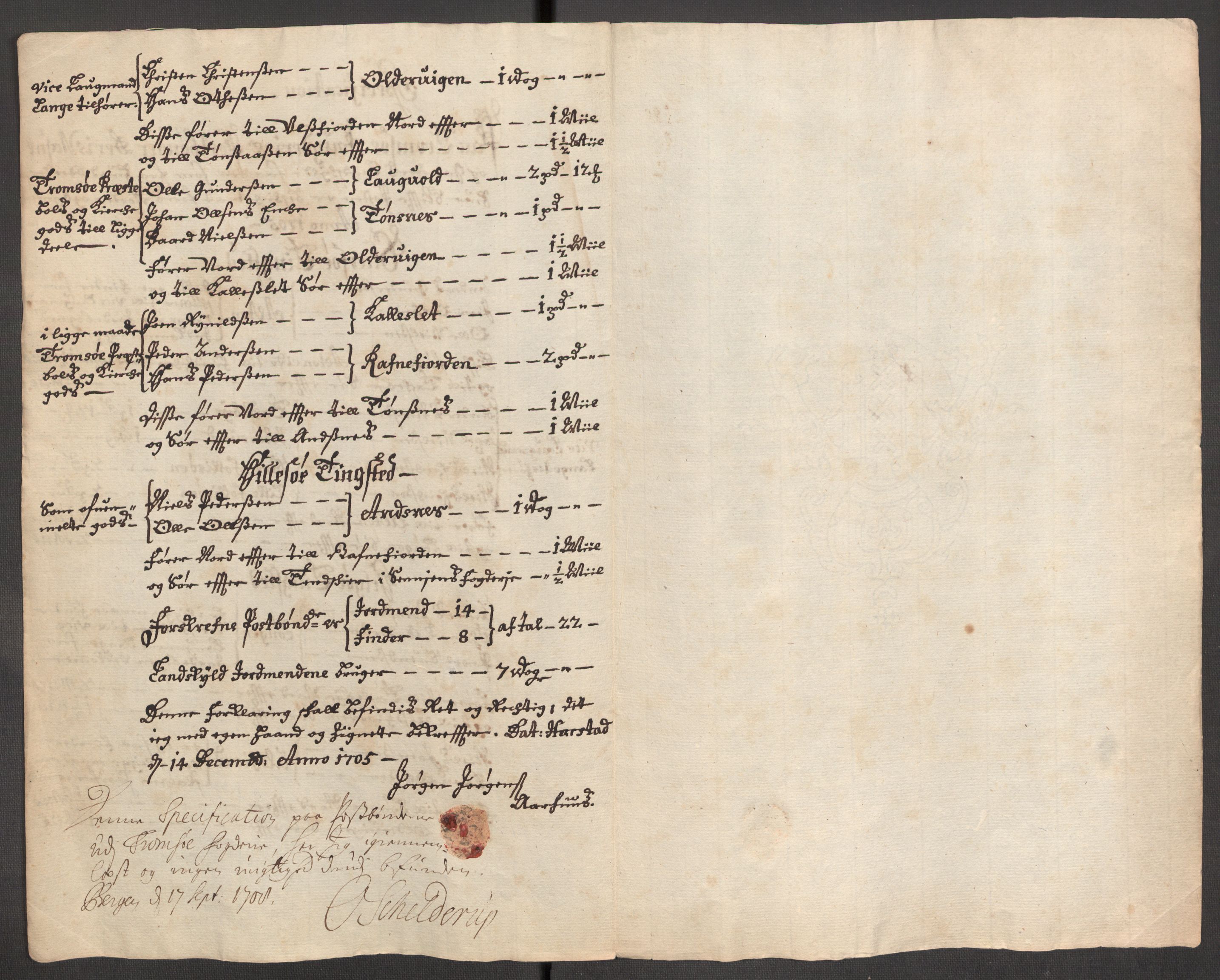 Rentekammeret inntil 1814, Reviderte regnskaper, Fogderegnskap, RA/EA-4092/R68/L4756: Fogderegnskap Senja og Troms, 1705-1707, s. 79