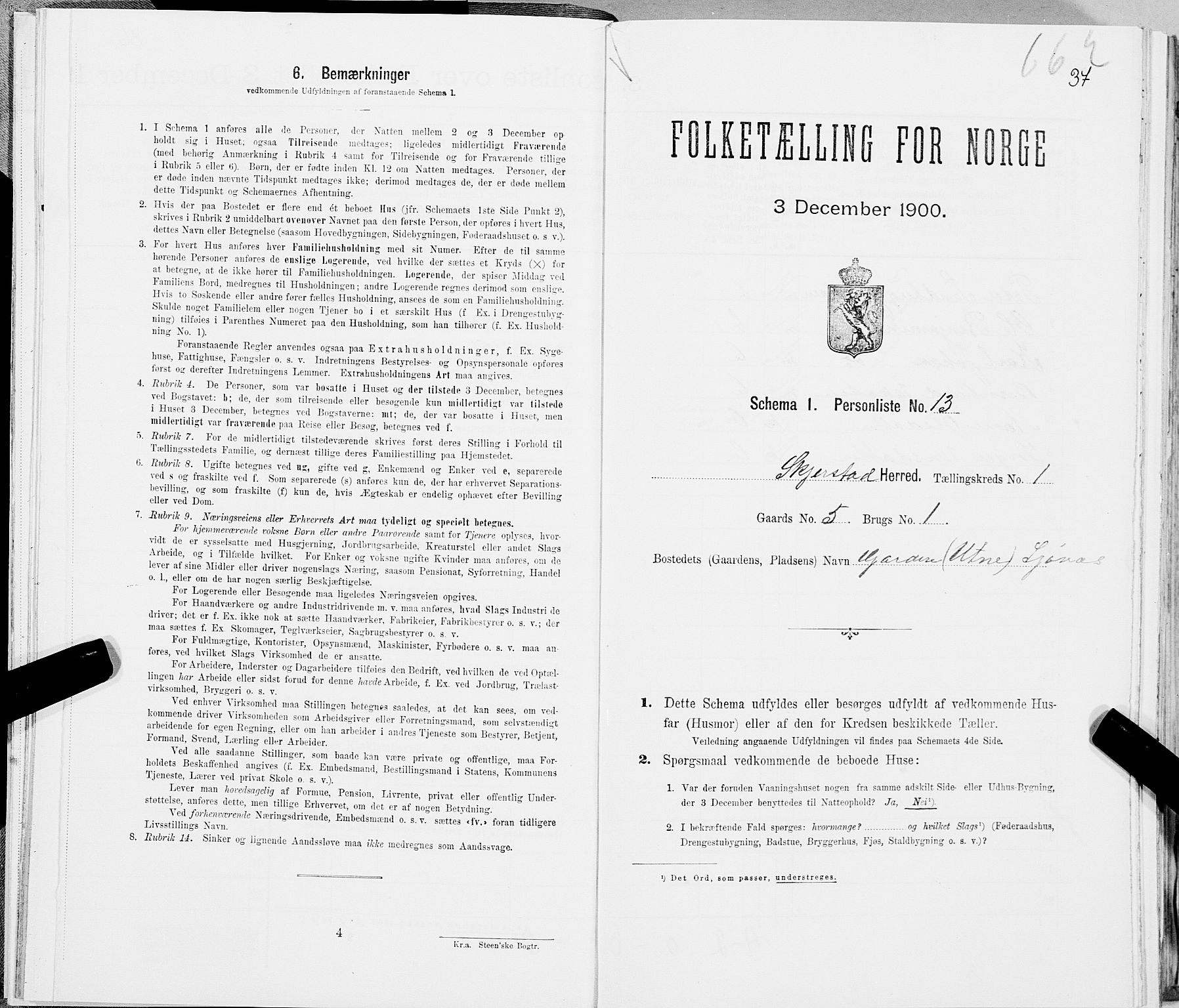 SAT, Folketelling 1900 for 1842 Skjerstad herred, 1900, s. 37