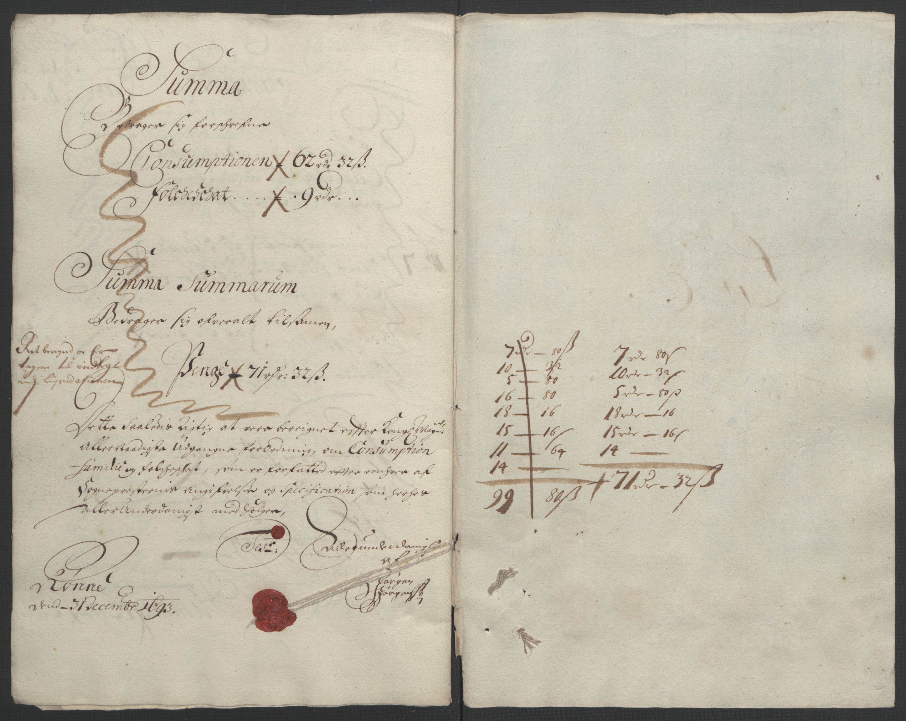 Rentekammeret inntil 1814, Reviderte regnskaper, Fogderegnskap, AV/RA-EA-4092/R13/L0831: Fogderegnskap Solør, Odal og Østerdal, 1693, s. 220