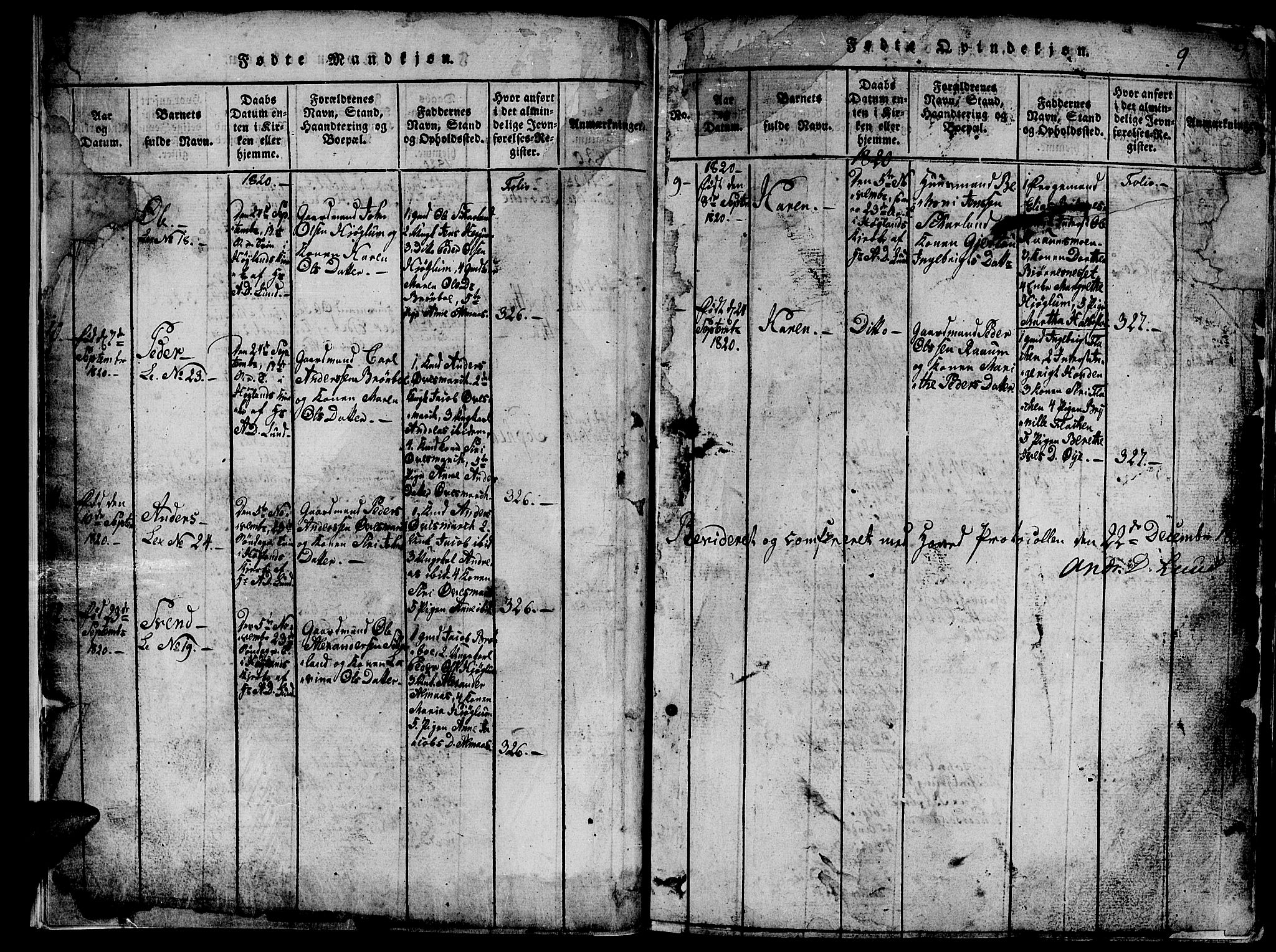 Ministerialprotokoller, klokkerbøker og fødselsregistre - Nord-Trøndelag, SAT/A-1458/765/L0562: Klokkerbok nr. 765C01, 1817-1851, s. 9