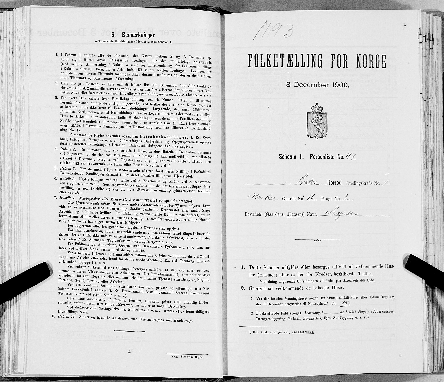 SAT, Folketelling 1900 for 1755 Leka herred, 1900, s. 152