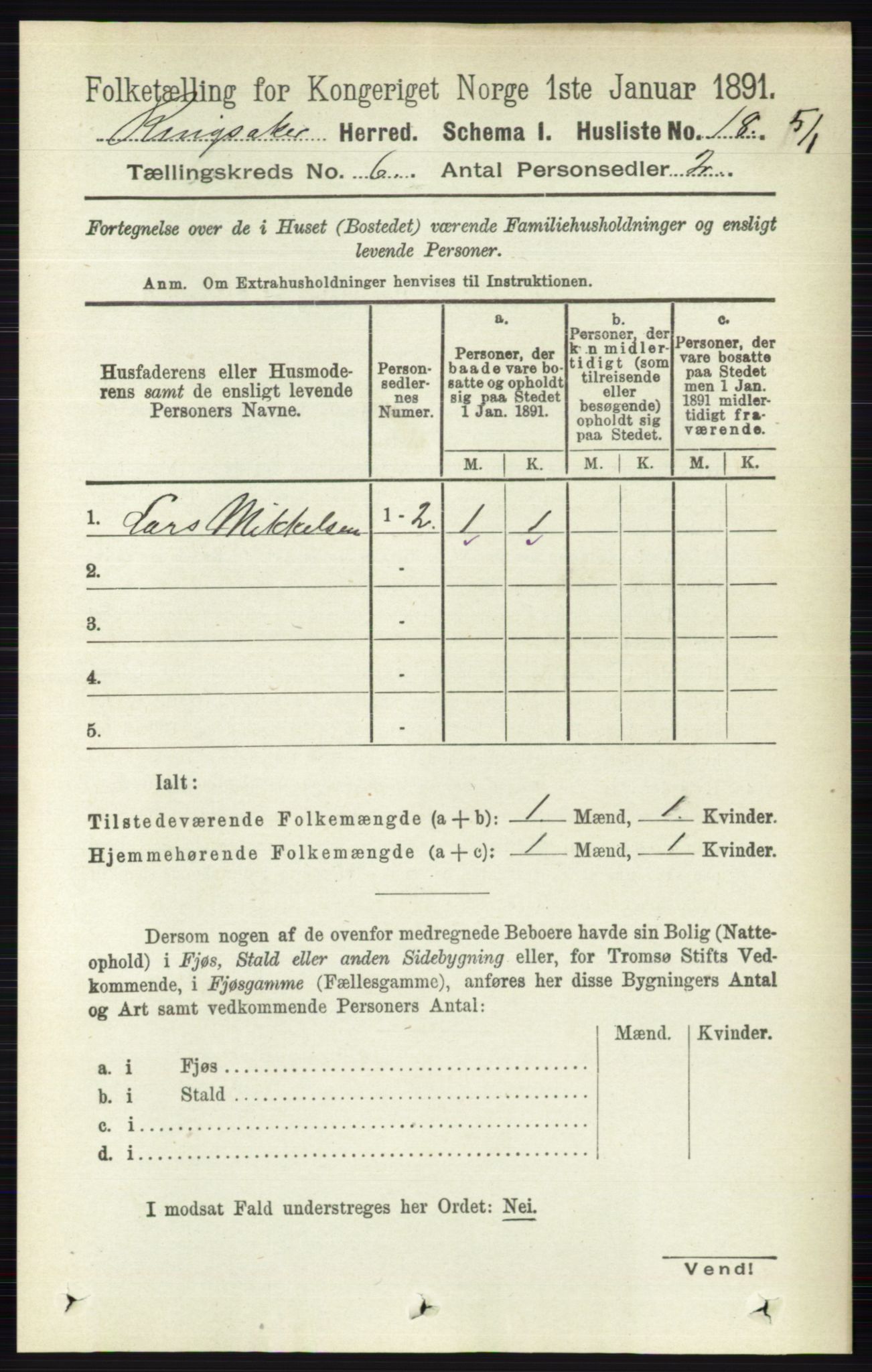 RA, Folketelling 1891 for 0412 Ringsaker herred, 1891, s. 3103