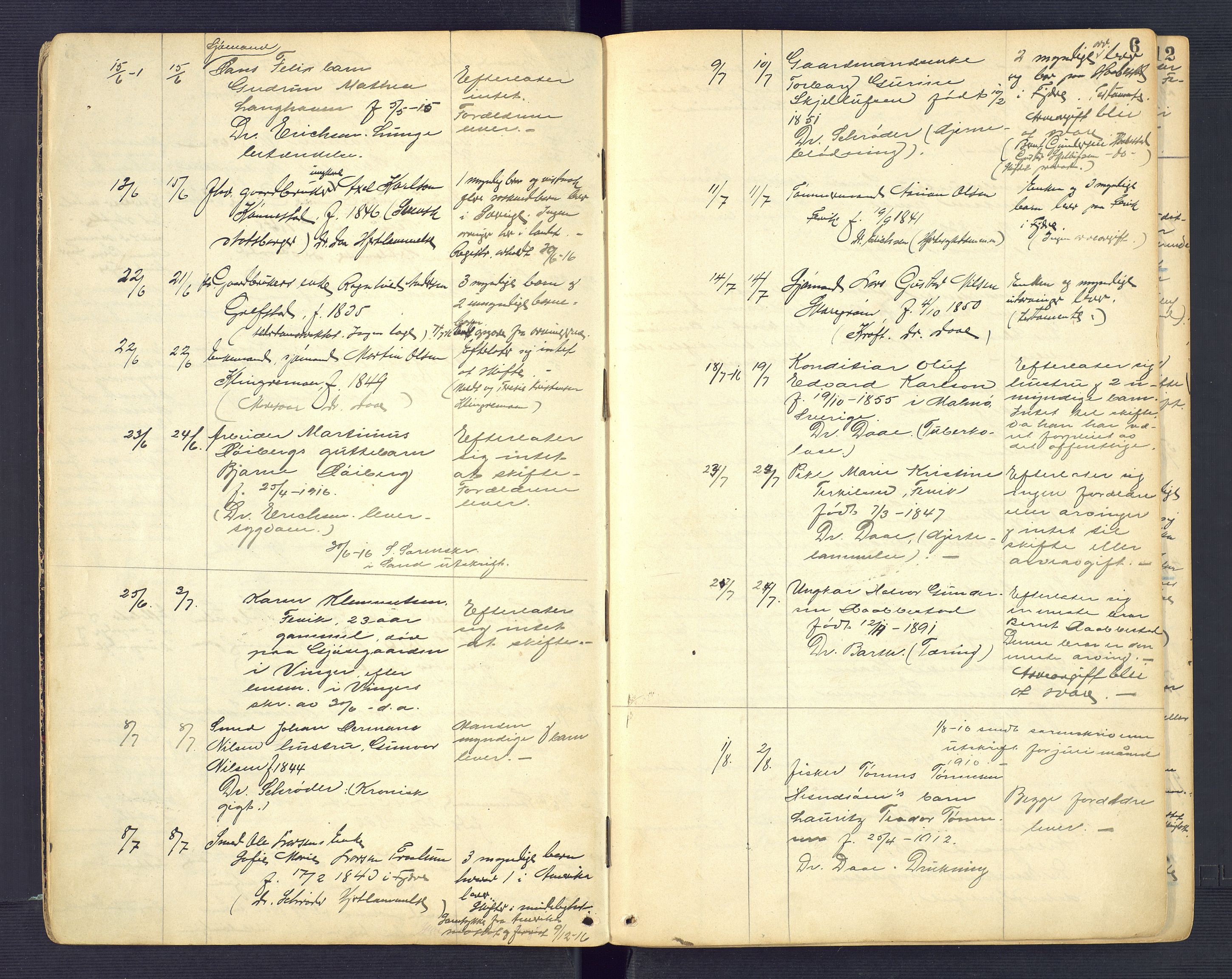 Landvik og Fjære lensmannskontor, SAK/1241-0027/F/Fe/L0002: Anmeldte dødsfall nr 31, 1915-1926