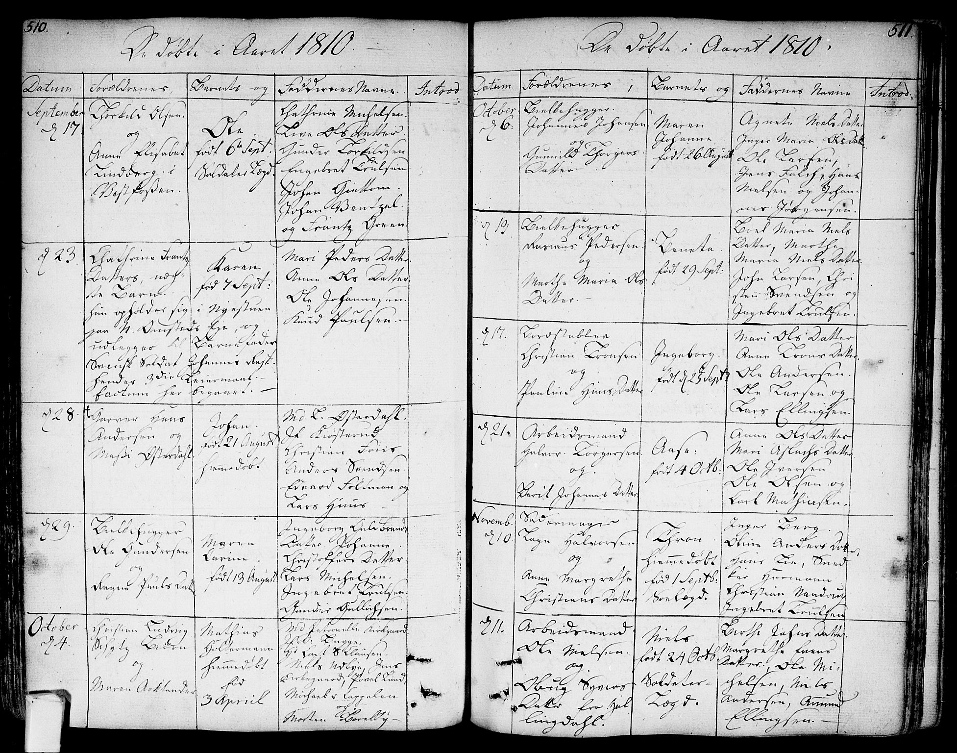Bragernes kirkebøker, AV/SAKO-A-6/F/Fa/L0006a: Ministerialbok nr. I 6, 1782-1814, s. 510-511