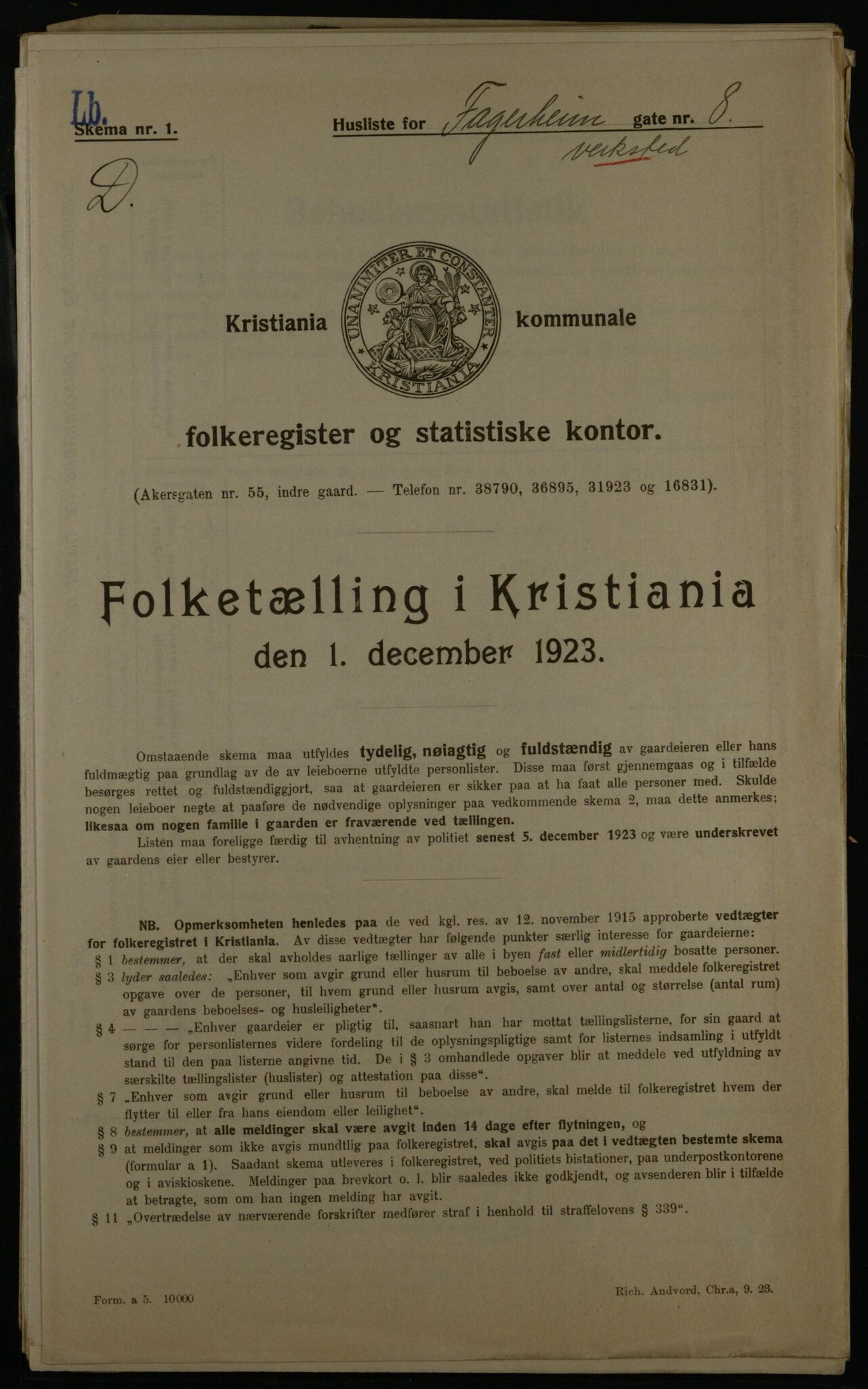 OBA, Kommunal folketelling 1.12.1923 for Kristiania, 1923, s. 26059