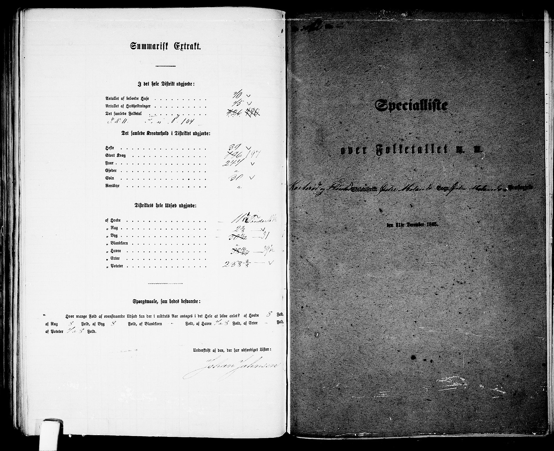 RA, Folketelling 1865 for 0918P Austre Moland prestegjeld, 1865, s. 293