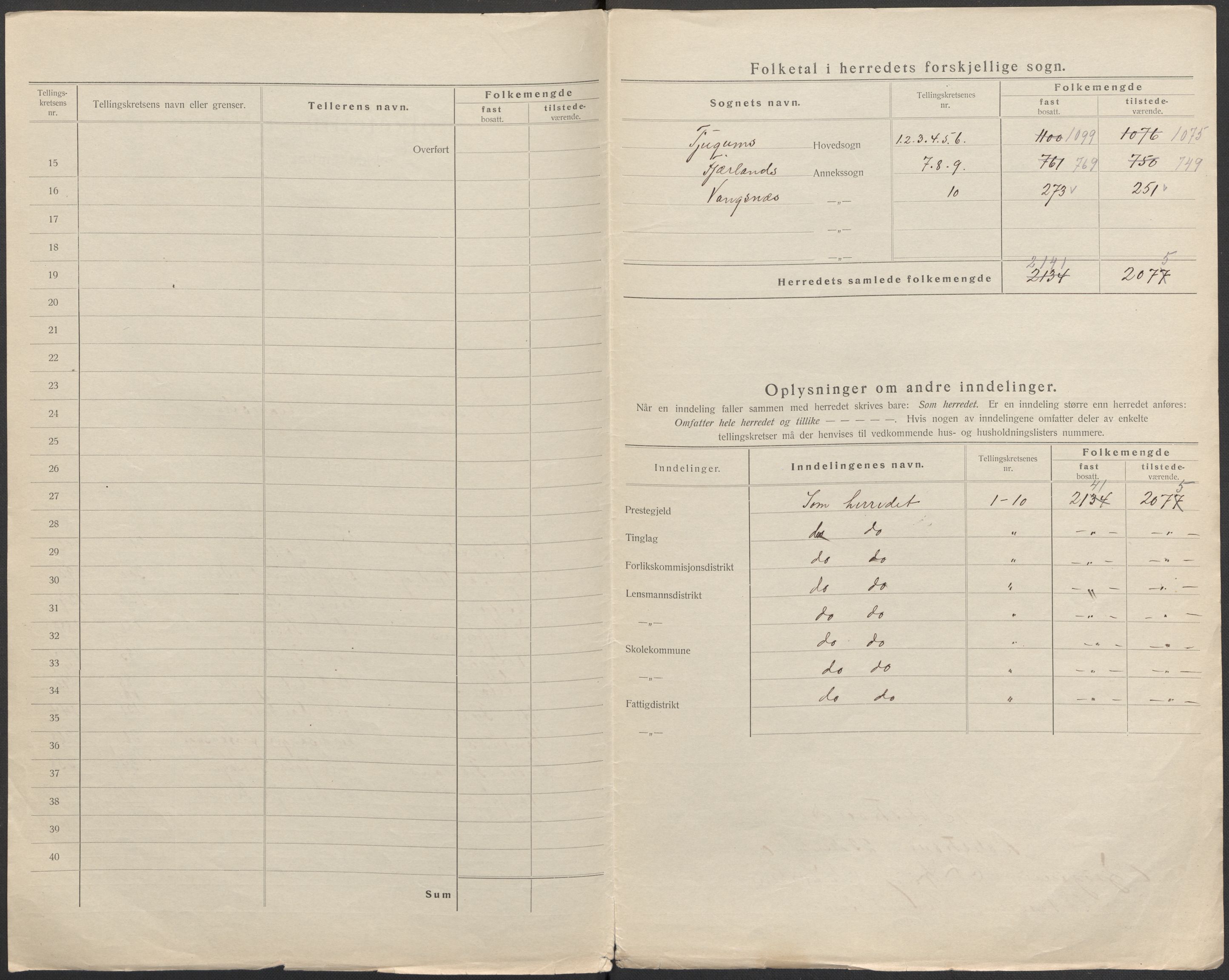 SAB, Folketelling 1920 for 1418 Balestrand herred, 1920, s. 3
