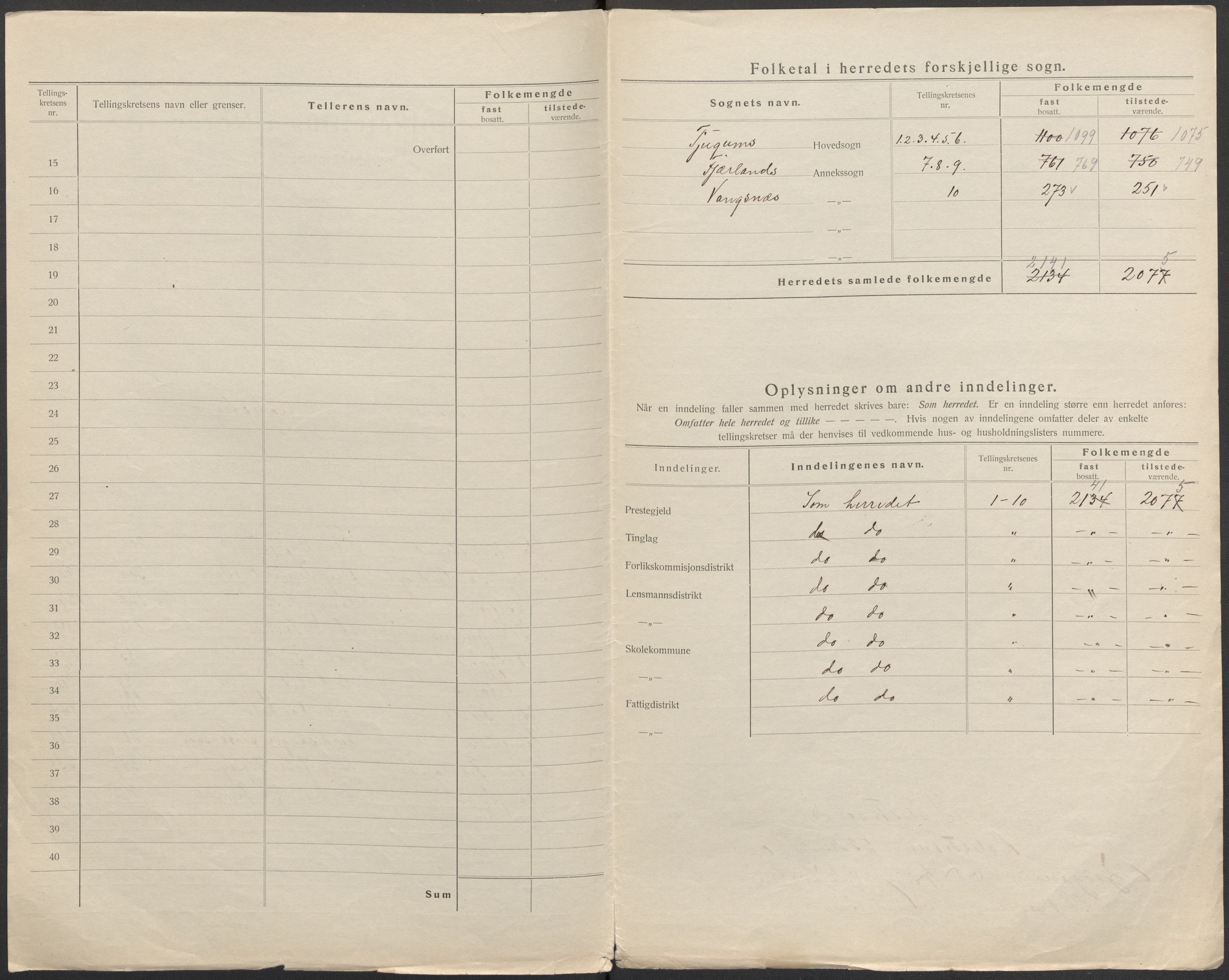 SAB, Folketelling 1920 for 1418 Balestrand herred, 1920, s. 3