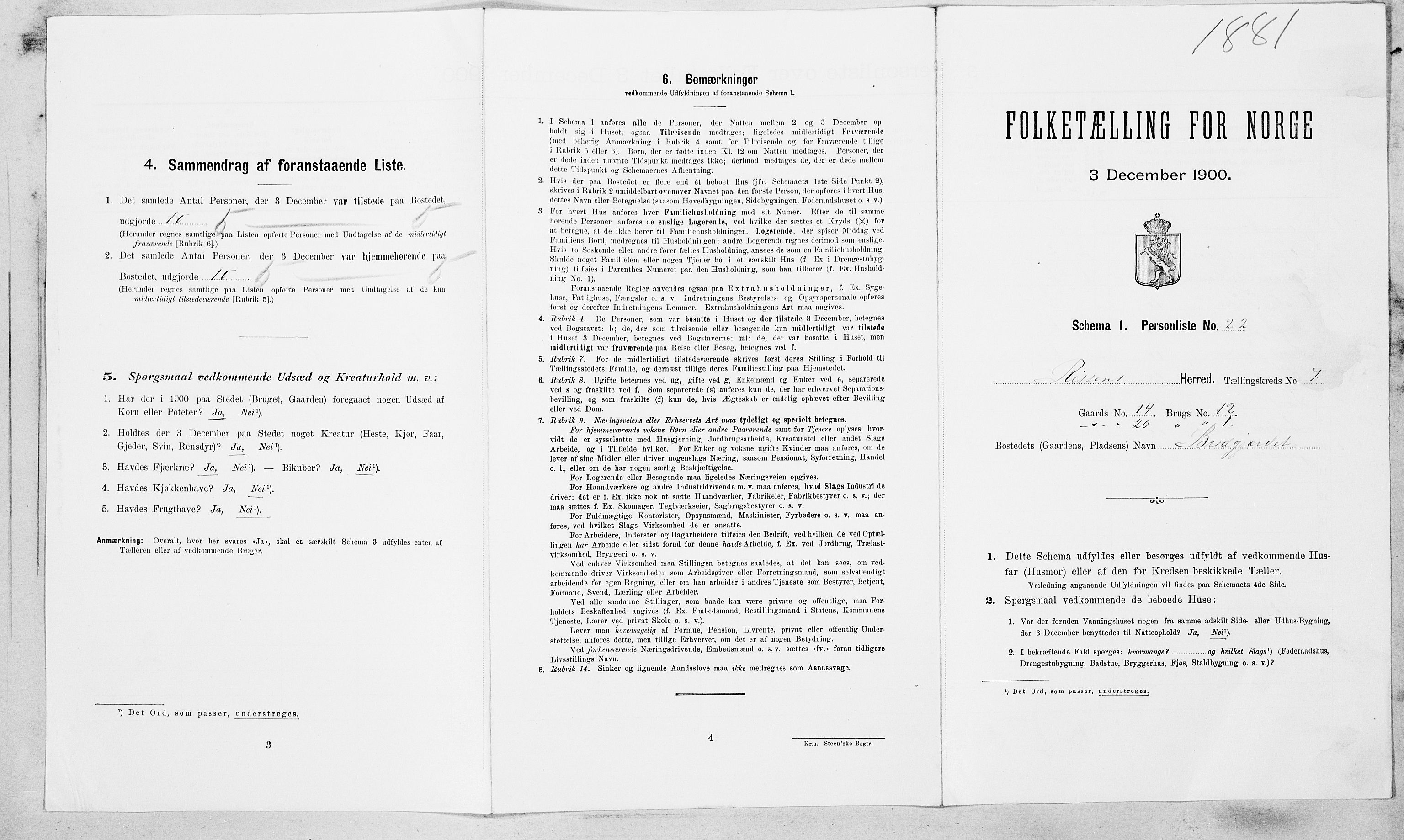 SAT, Folketelling 1900 for 1624 Rissa herred, 1900, s. 847