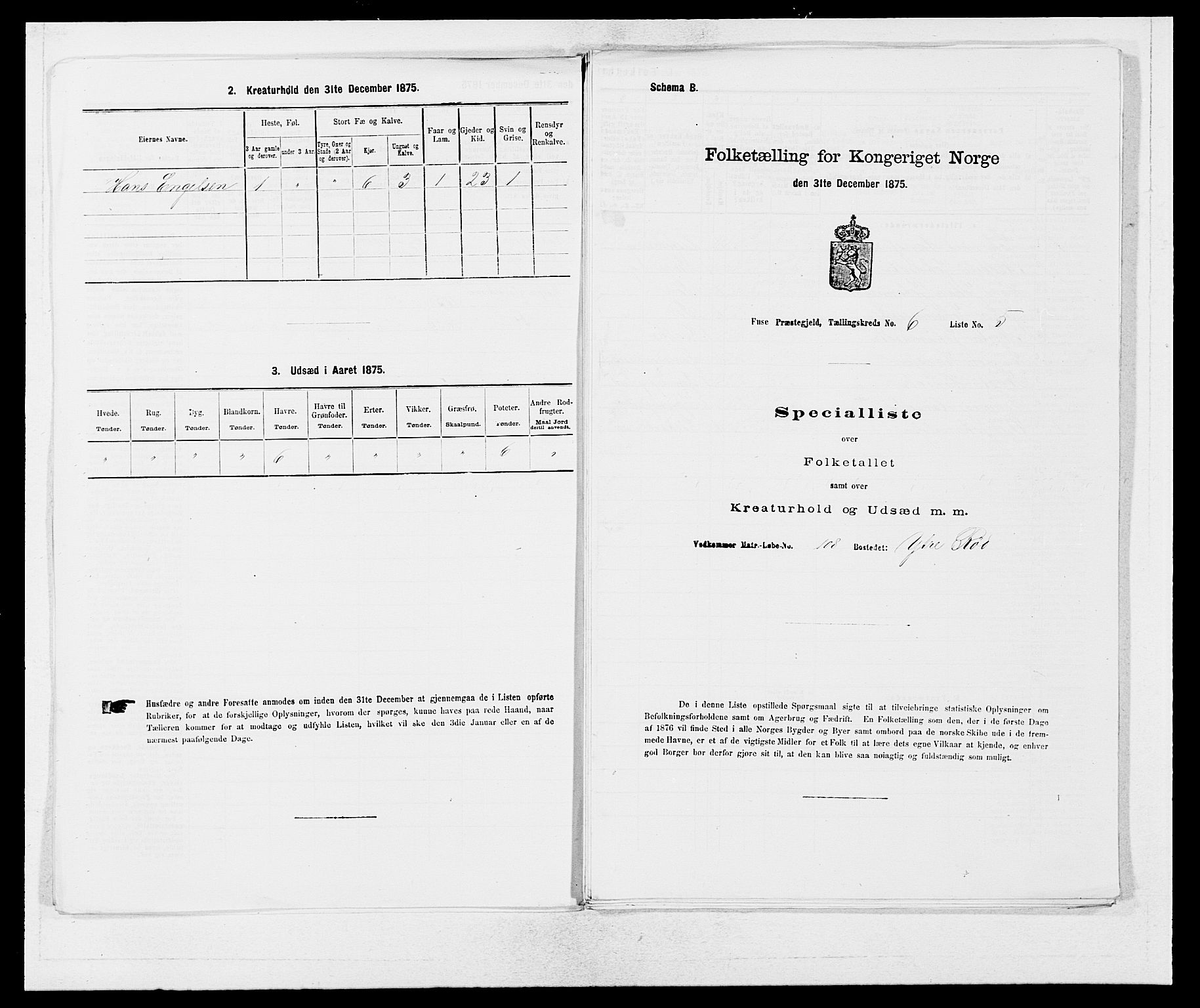 SAB, Folketelling 1875 for 1241P Fusa prestegjeld, 1875, s. 401