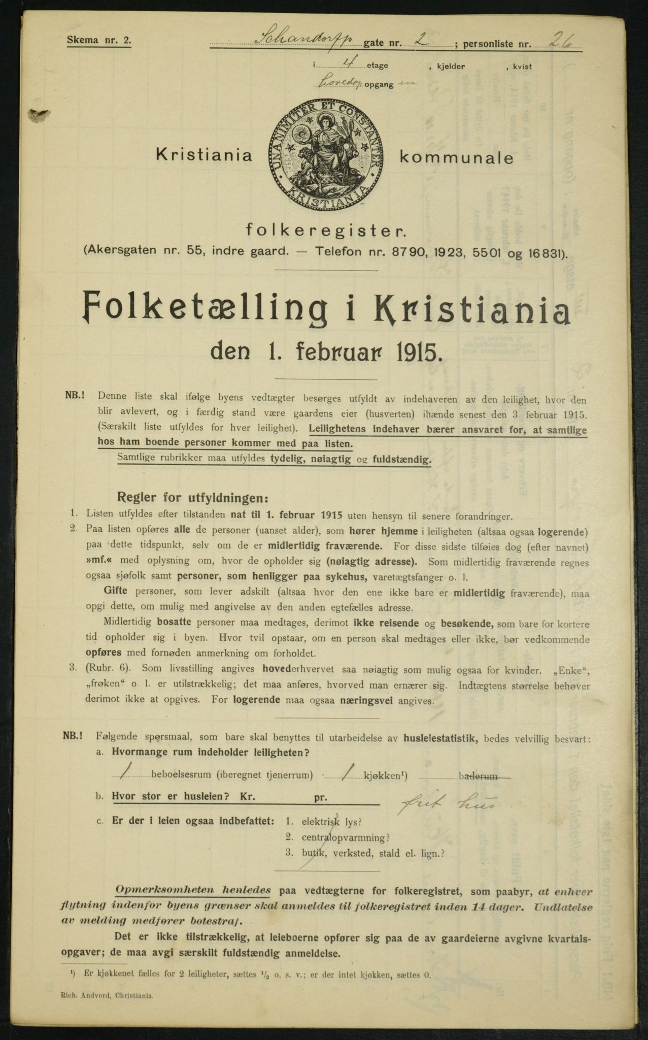 OBA, Kommunal folketelling 1.2.1915 for Kristiania, 1915, s. 89065