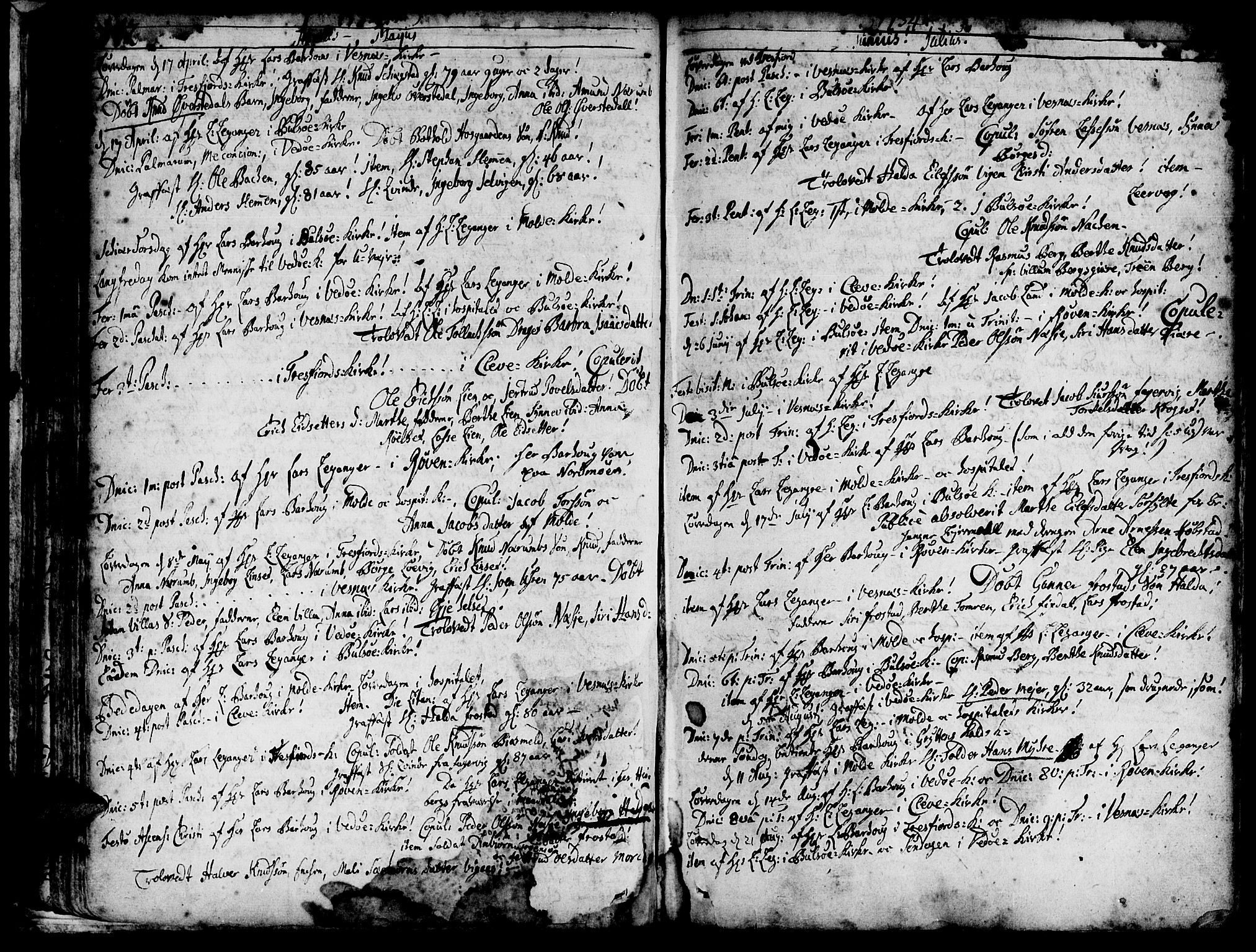 Ministerialprotokoller, klokkerbøker og fødselsregistre - Møre og Romsdal, AV/SAT-A-1454/547/L0599: Ministerialbok nr. 547A01, 1721-1764, s. 144-145