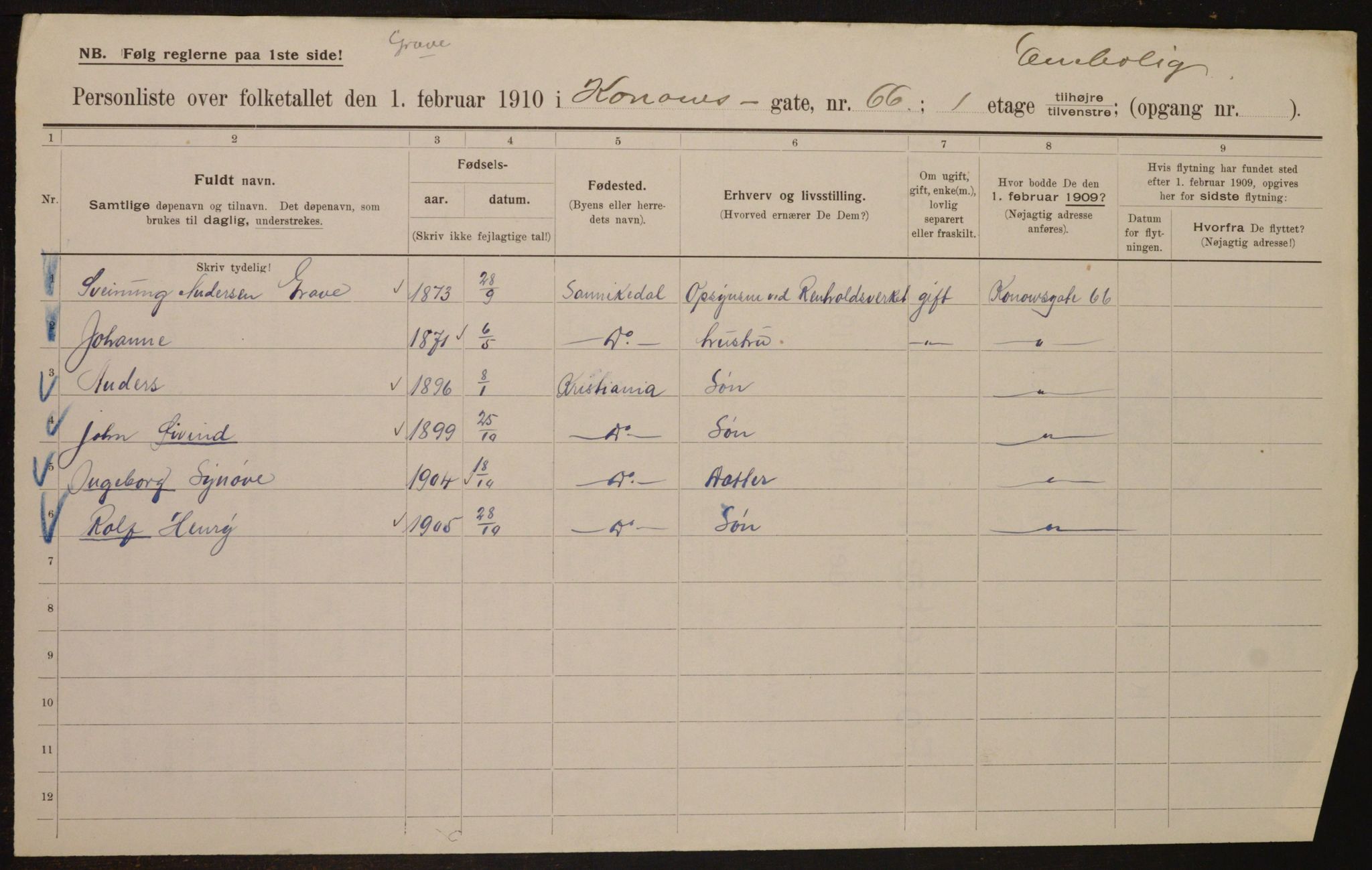 OBA, Kommunal folketelling 1.2.1910 for Kristiania, 1910, s. 51892