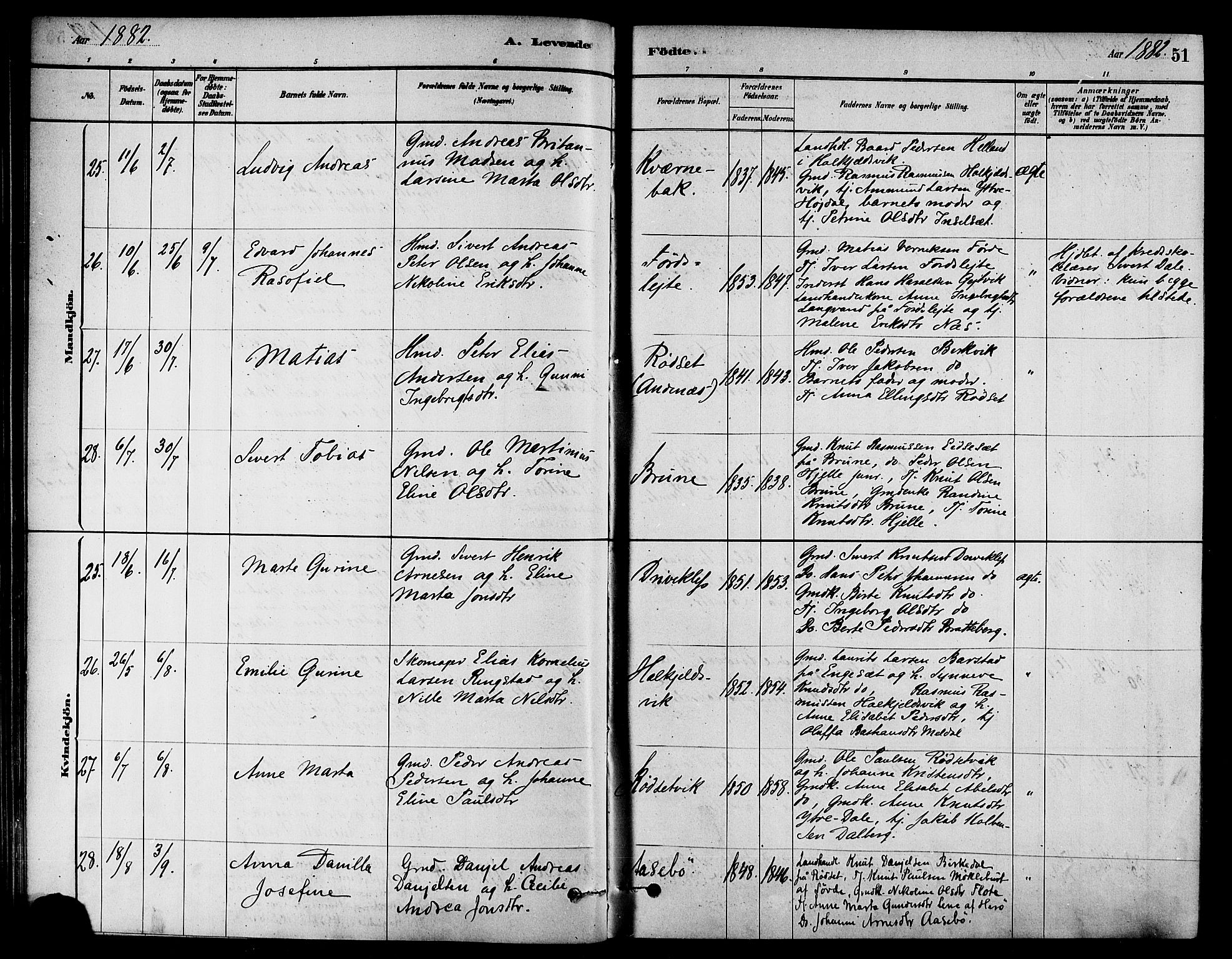 Ministerialprotokoller, klokkerbøker og fødselsregistre - Møre og Romsdal, AV/SAT-A-1454/511/L0141: Ministerialbok nr. 511A08, 1878-1890, s. 51