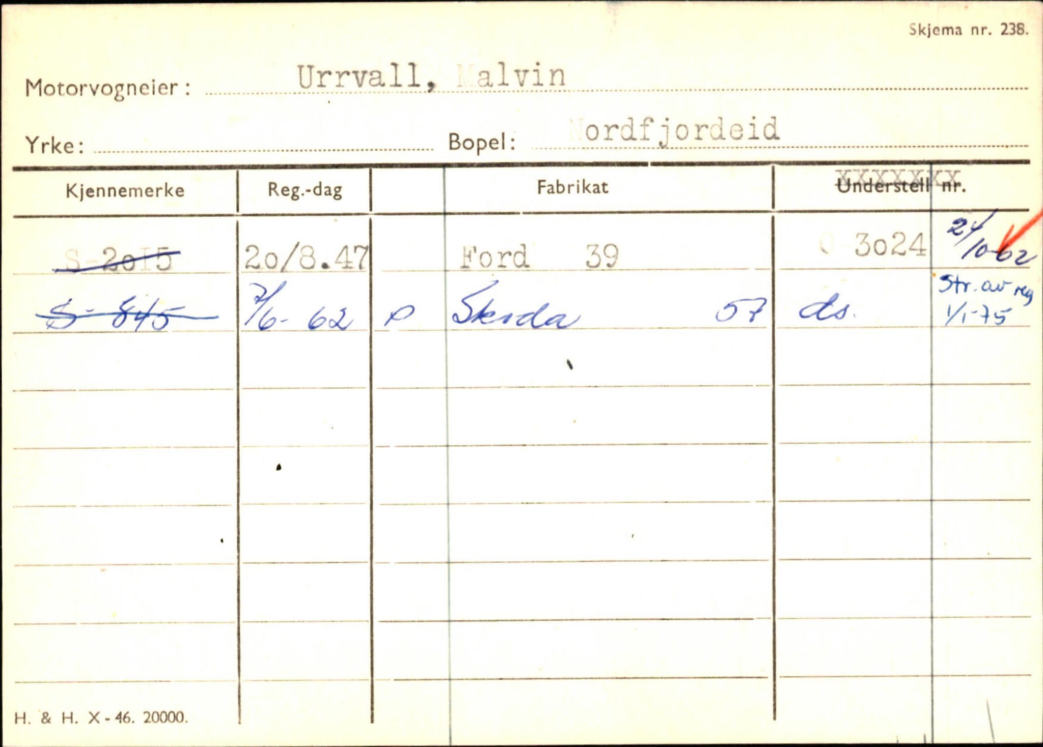 Statens vegvesen, Sogn og Fjordane vegkontor, SAB/A-5301/4/F/L0130: Eigarregister Eid T-Å. Høyanger A-O, 1945-1975, s. 116