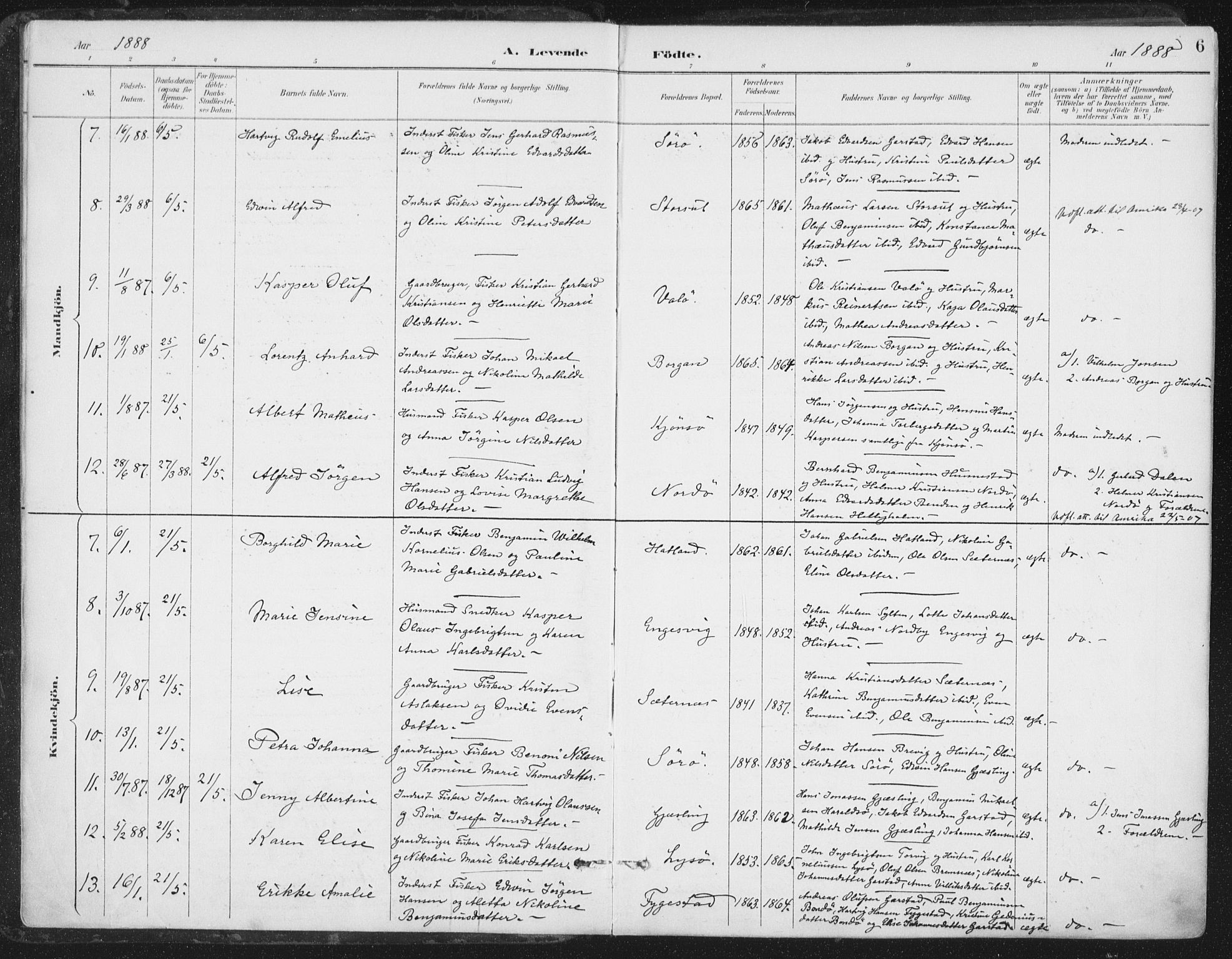 Ministerialprotokoller, klokkerbøker og fødselsregistre - Nord-Trøndelag, AV/SAT-A-1458/786/L0687: Ministerialbok nr. 786A03, 1888-1898, s. 6