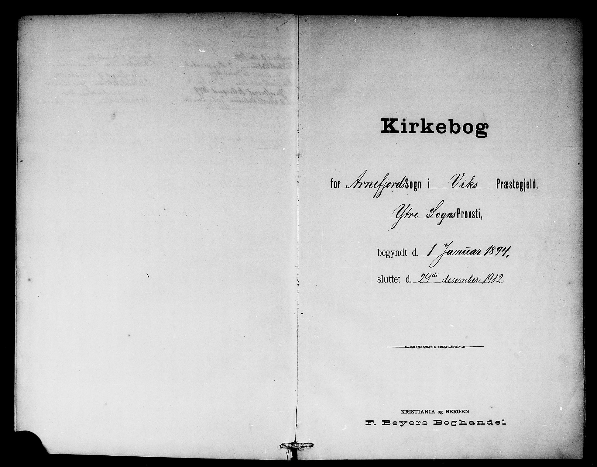Vik sokneprestembete, SAB/A-81501: Klokkerbok nr. B 3, 1894-1912