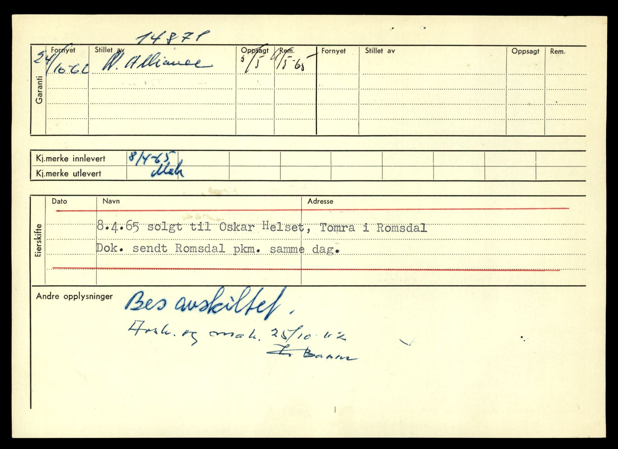 Møre og Romsdal vegkontor - Ålesund trafikkstasjon, AV/SAT-A-4099/F/Fe/L0036: Registreringskort for kjøretøy T 12831 - T 13030, 1927-1998, s. 1566