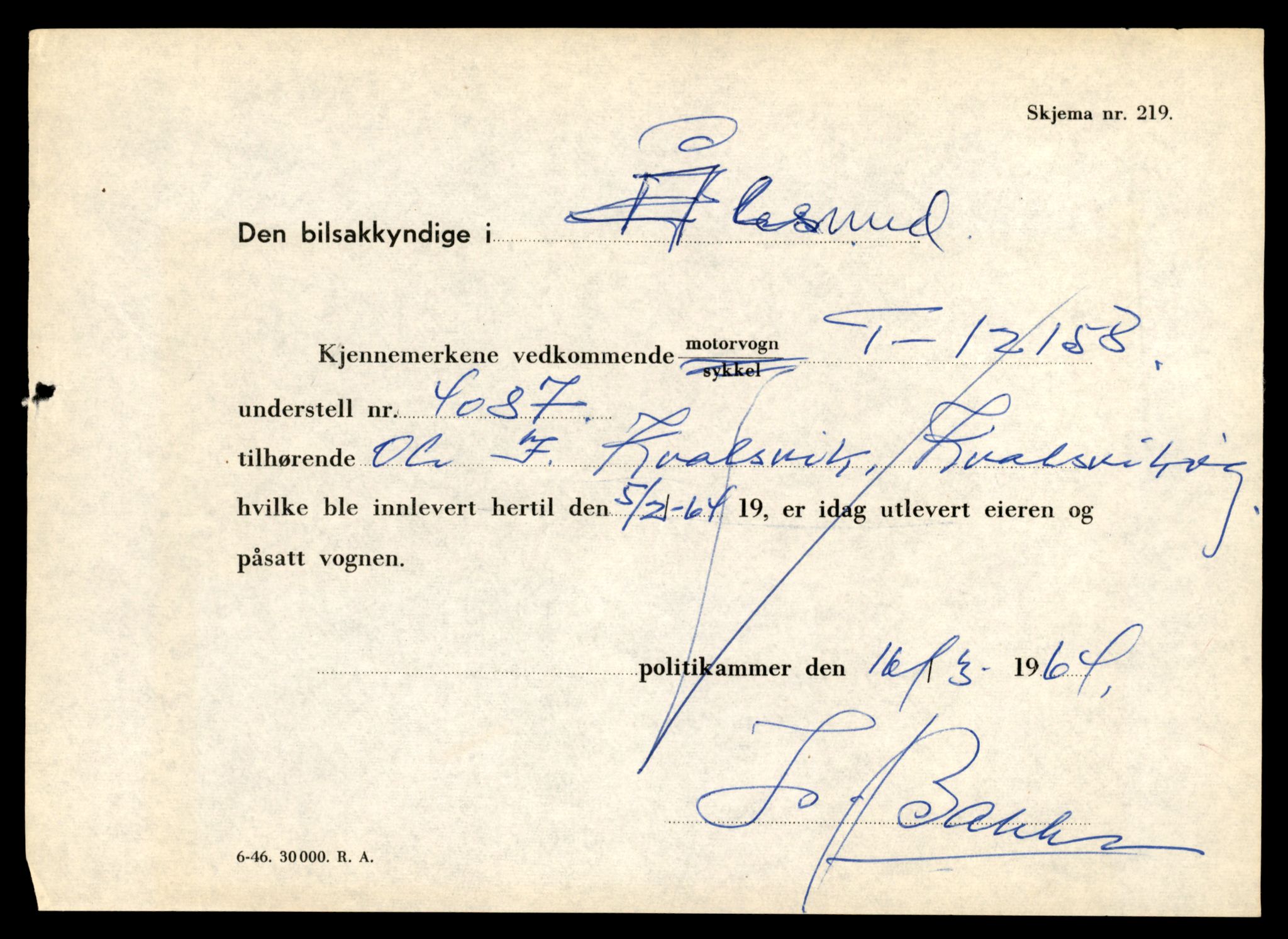 Møre og Romsdal vegkontor - Ålesund trafikkstasjon, SAT/A-4099/F/Fe/L0036: Registreringskort for kjøretøy T 12831 - T 13030, 1927-1998, s. 101