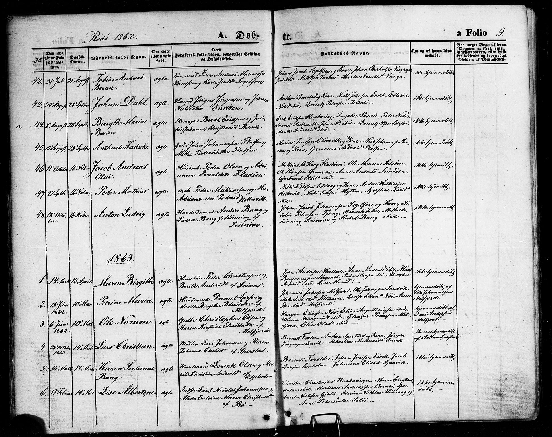 Ministerialprotokoller, klokkerbøker og fødselsregistre - Nordland, SAT/A-1459/841/L0606: Ministerialbok nr. 841A10, 1860-1877, s. 9