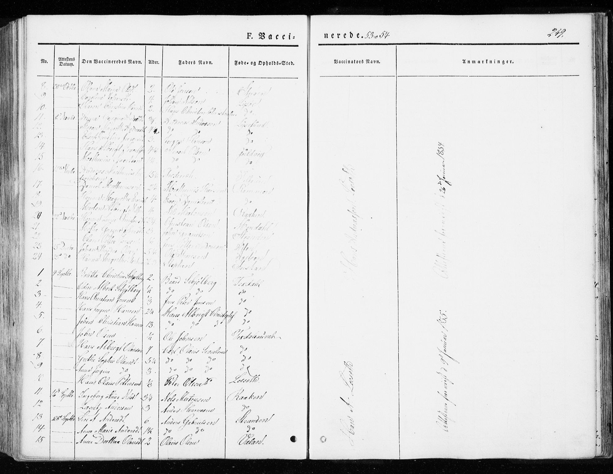 Ministerialprotokoller, klokkerbøker og fødselsregistre - Sør-Trøndelag, SAT/A-1456/655/L0677: Ministerialbok nr. 655A06, 1847-1860, s. 249