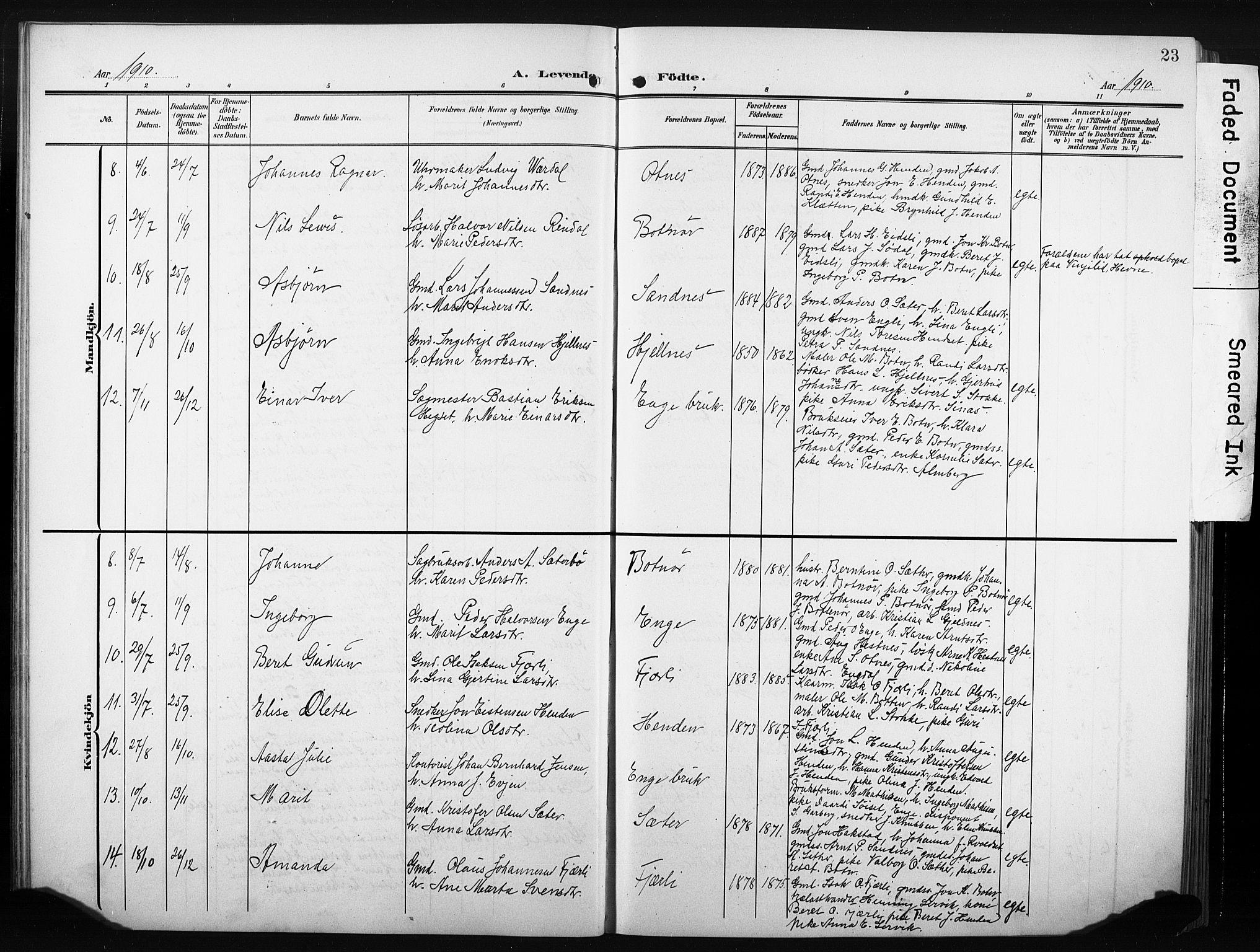 Ministerialprotokoller, klokkerbøker og fødselsregistre - Møre og Romsdal, AV/SAT-A-1454/580/L0927: Klokkerbok nr. 580C02, 1904-1932, s. 23