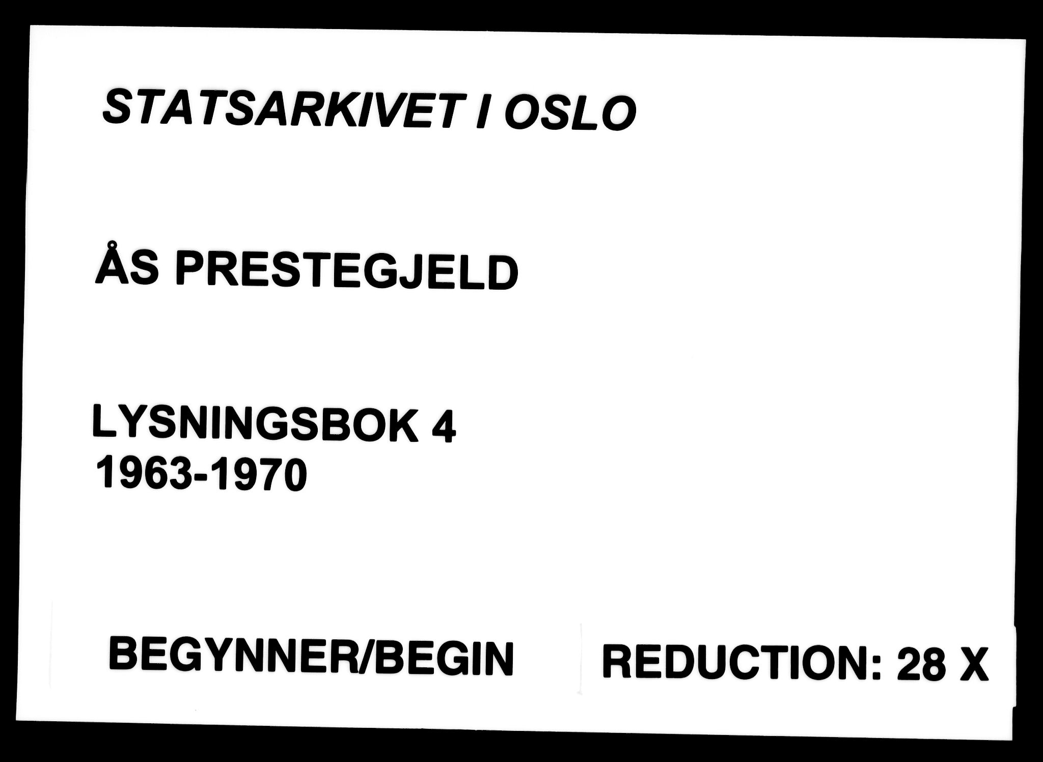 Ås prestekontor Kirkebøker, AV/SAO-A-10894/H/Ha/L0004: Lysningsprotokoll nr. 4, 1963-1970