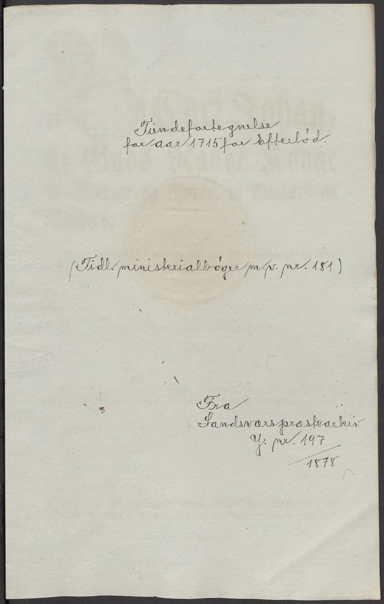 Riksarkivets diplomsamling, RA/EA-5965/F15/L0020: Prestearkiv - Buskerud, 1584-1727, s. 92
