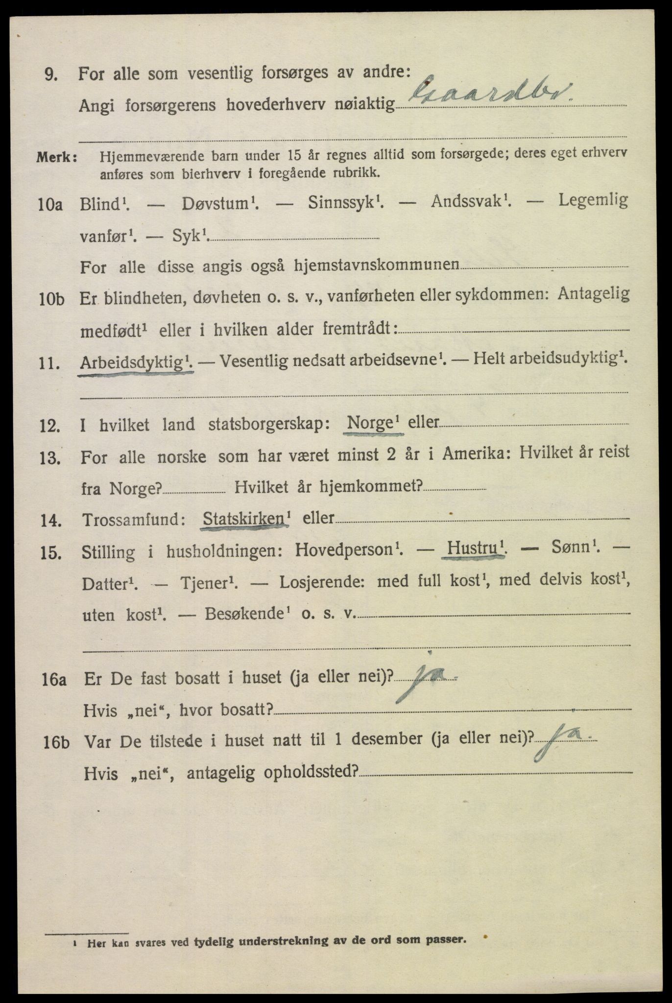 SAH, Folketelling 1920 for 0517 Sel herred, 1920, s. 1089