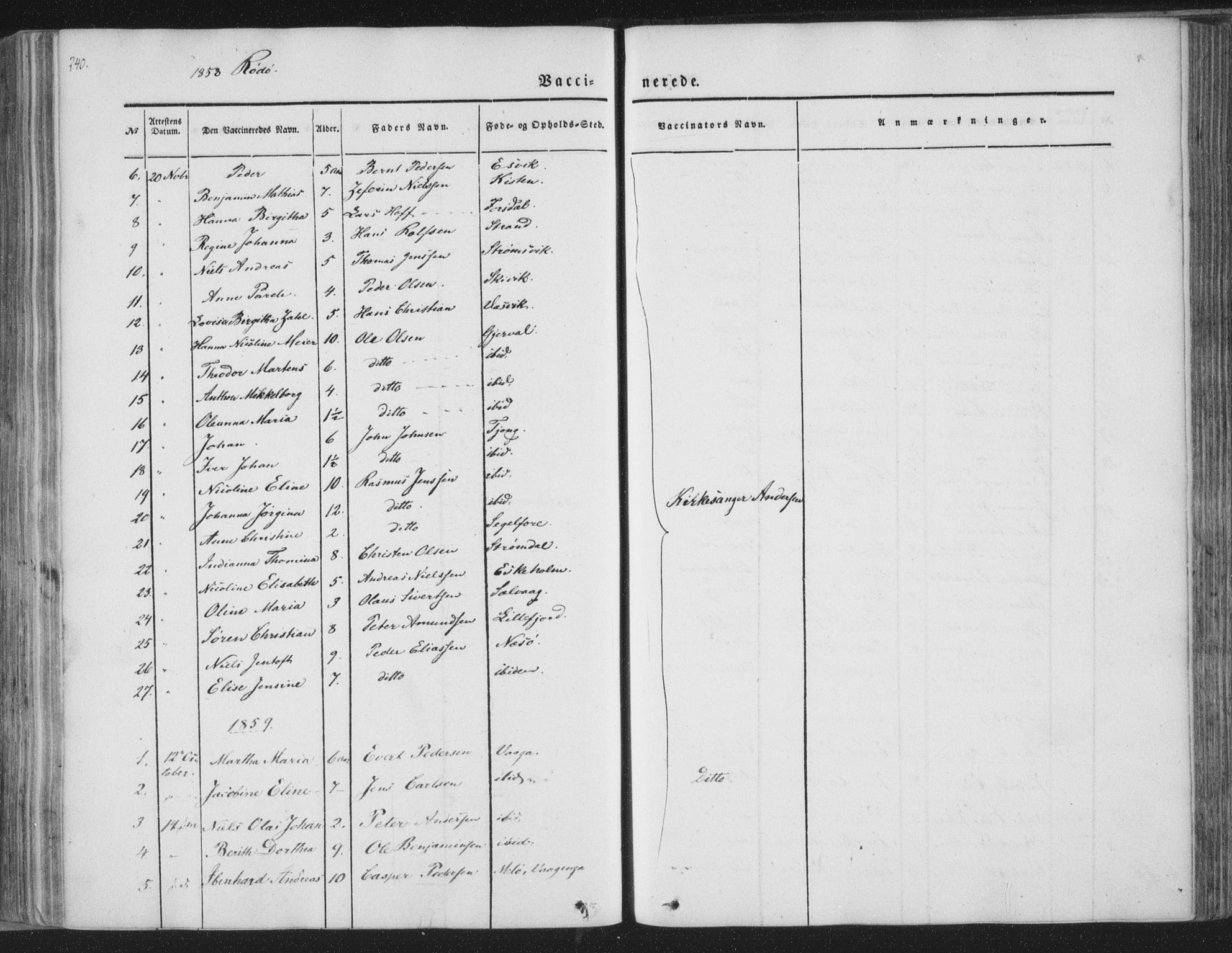 Ministerialprotokoller, klokkerbøker og fødselsregistre - Nordland, AV/SAT-A-1459/841/L0604: Ministerialbok nr. 841A09 /1, 1845-1862, s. 240