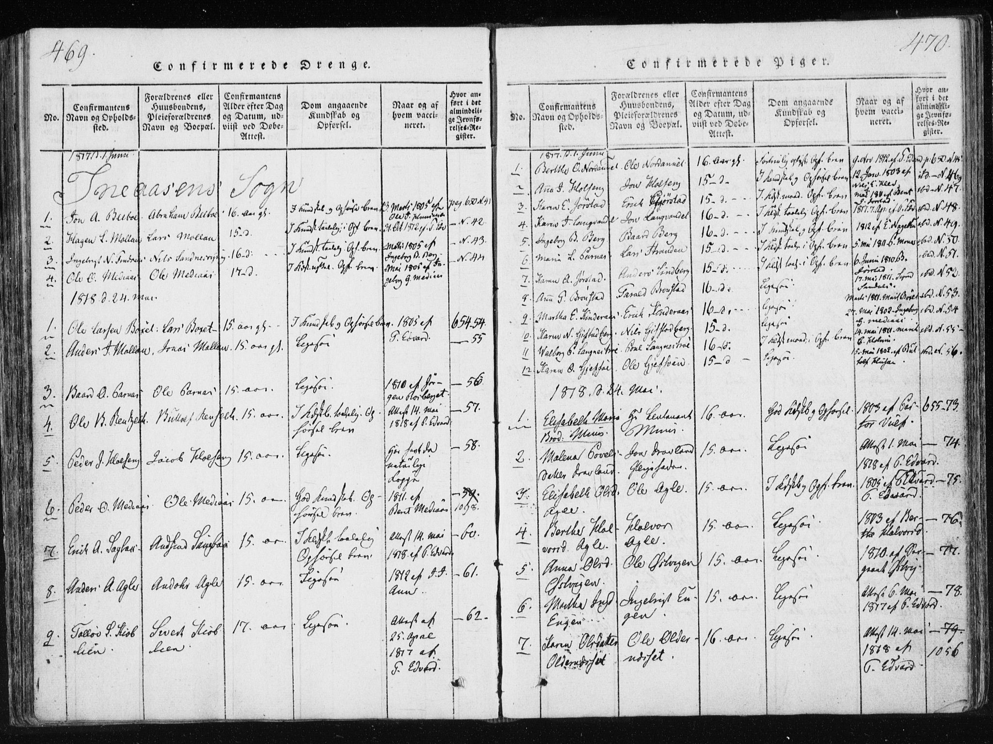 Ministerialprotokoller, klokkerbøker og fødselsregistre - Nord-Trøndelag, SAT/A-1458/749/L0469: Ministerialbok nr. 749A03, 1817-1857, s. 469-470