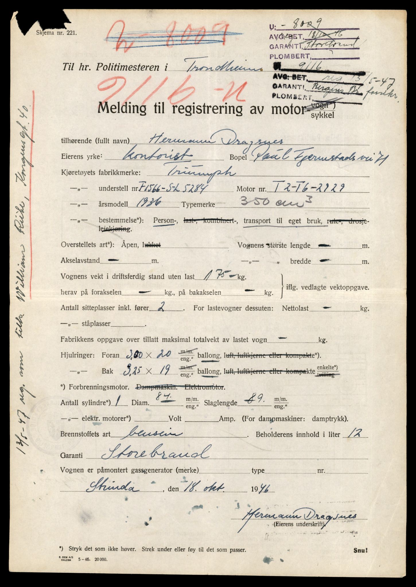 Møre og Romsdal vegkontor - Ålesund trafikkstasjon, AV/SAT-A-4099/F/Fe/L0037: Registreringskort for kjøretøy T 13031 - T 13179, 1927-1998, s. 361