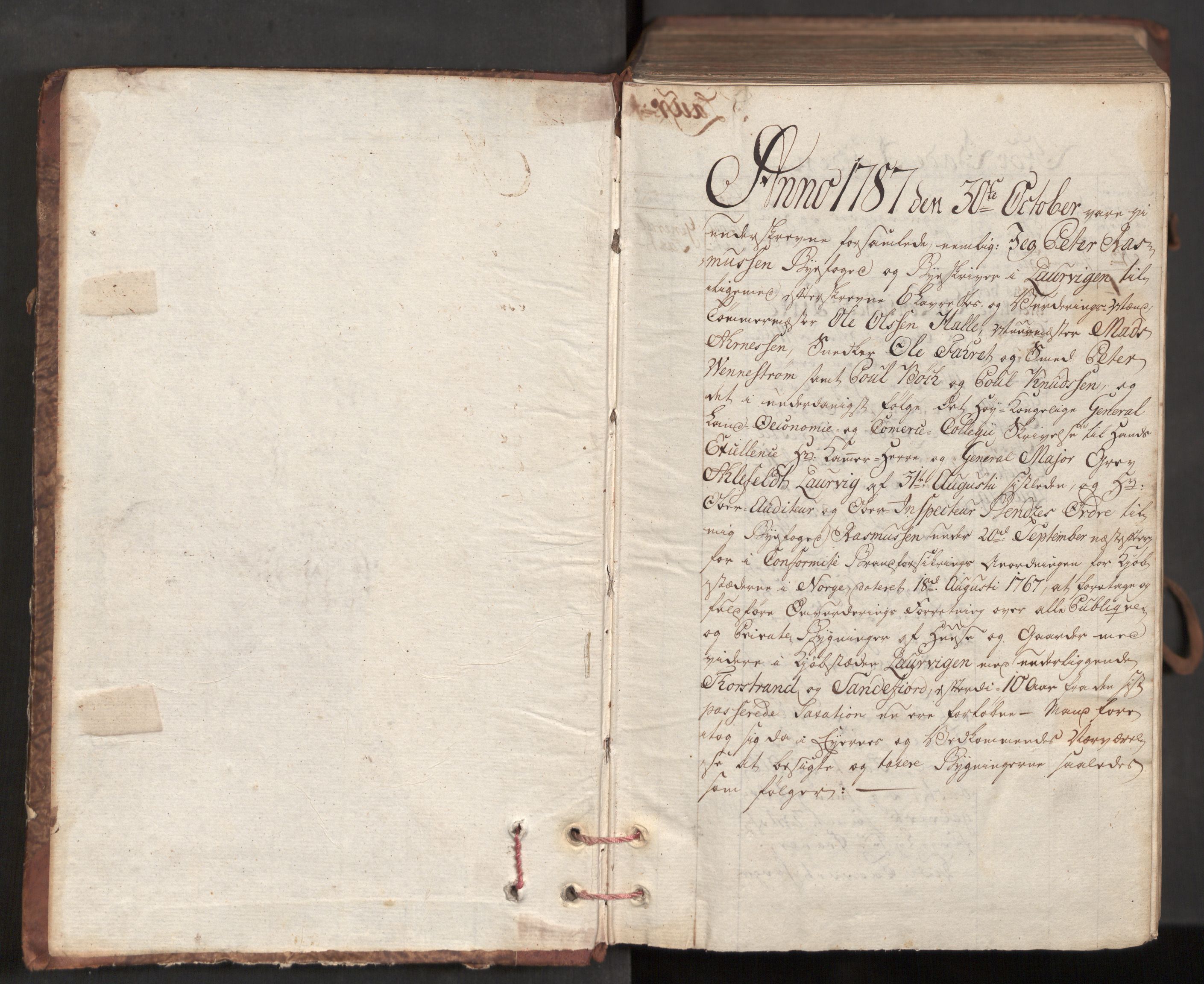 Kommersekollegiet, Brannforsikringskontoret 1767-1814, AV/RA-EA-5458/F/Fa/L0036/0001: Larvik og Sandefjord / Branntakstprotokoll, 1787