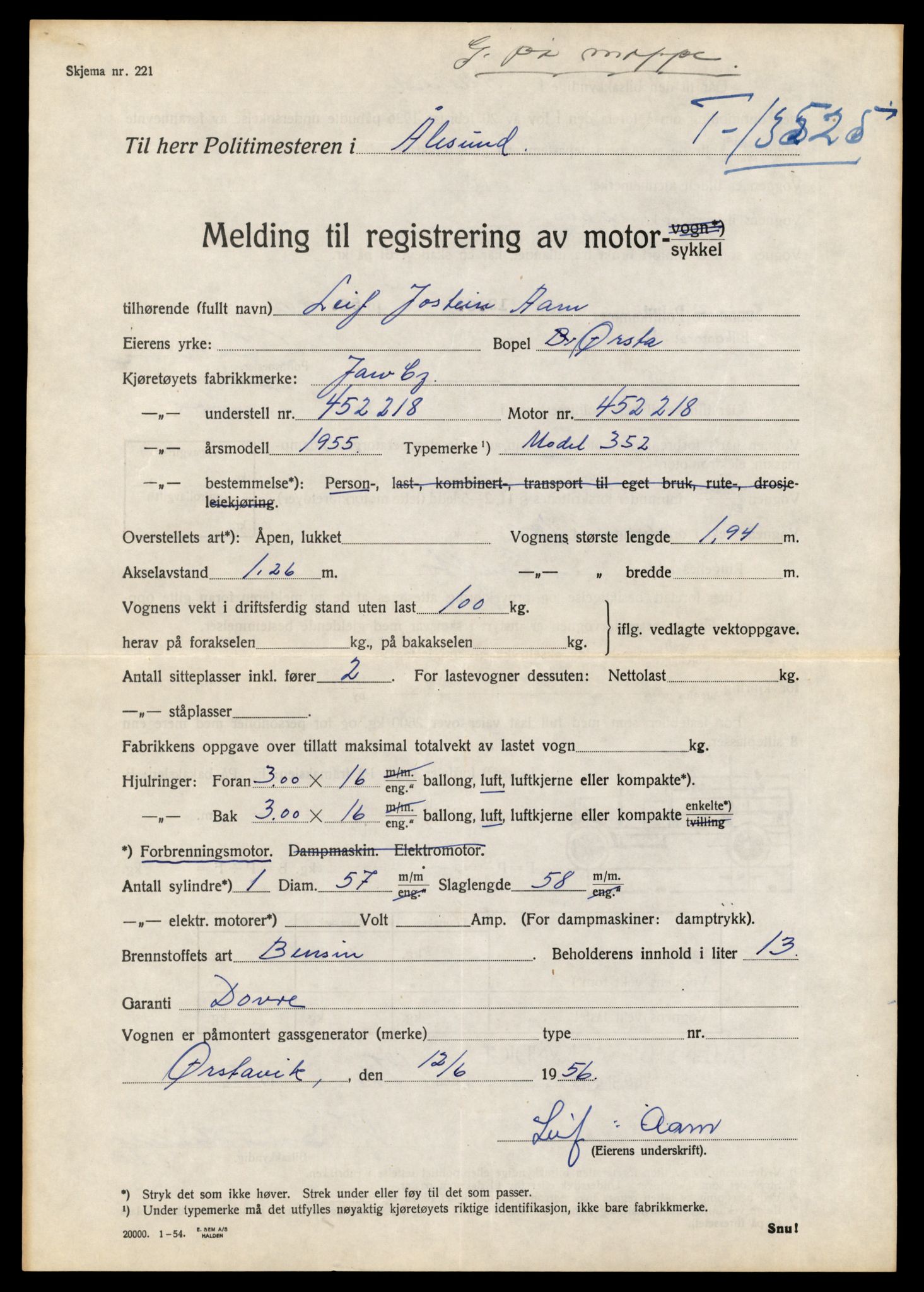 Møre og Romsdal vegkontor - Ålesund trafikkstasjon, AV/SAT-A-4099/F/Fe/L0039: Registreringskort for kjøretøy T 13361 - T 13530, 1927-1998, s. 2877