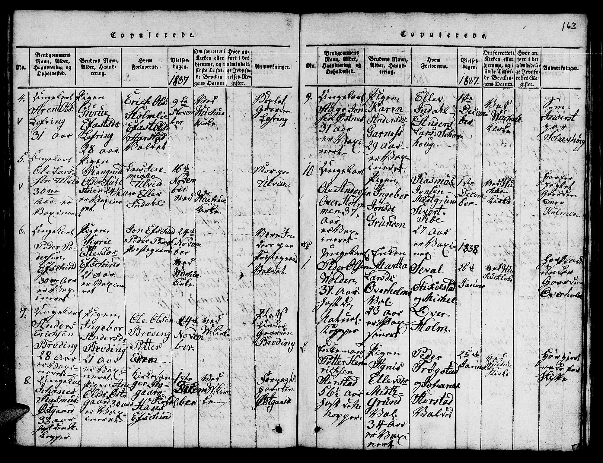 Ministerialprotokoller, klokkerbøker og fødselsregistre - Nord-Trøndelag, SAT/A-1458/724/L0265: Klokkerbok nr. 724C01, 1816-1845, s. 163