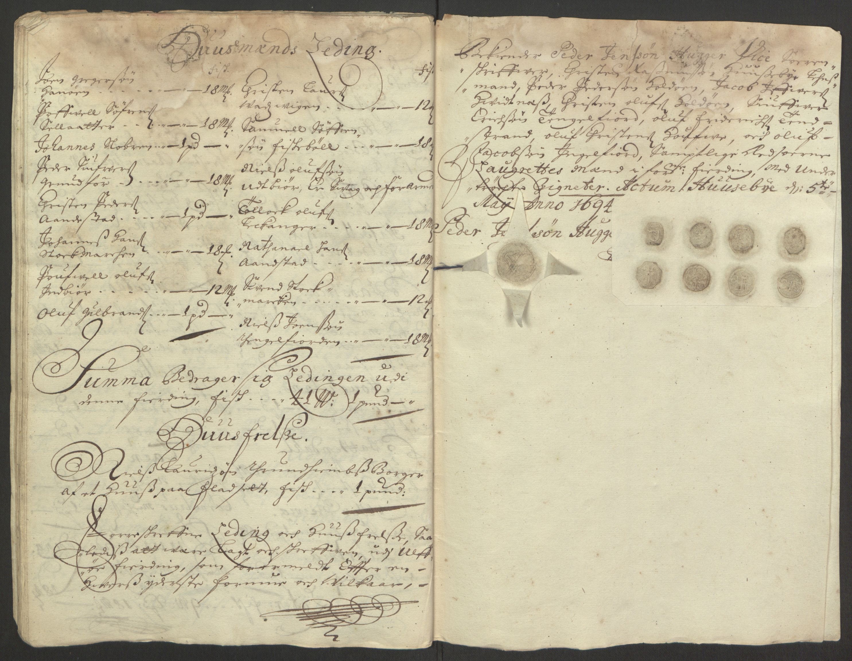 Rentekammeret inntil 1814, Reviderte regnskaper, Fogderegnskap, AV/RA-EA-4092/R67/L4677: Fogderegnskap Vesterålen, Andenes og Lofoten, 1694-1695, s. 133