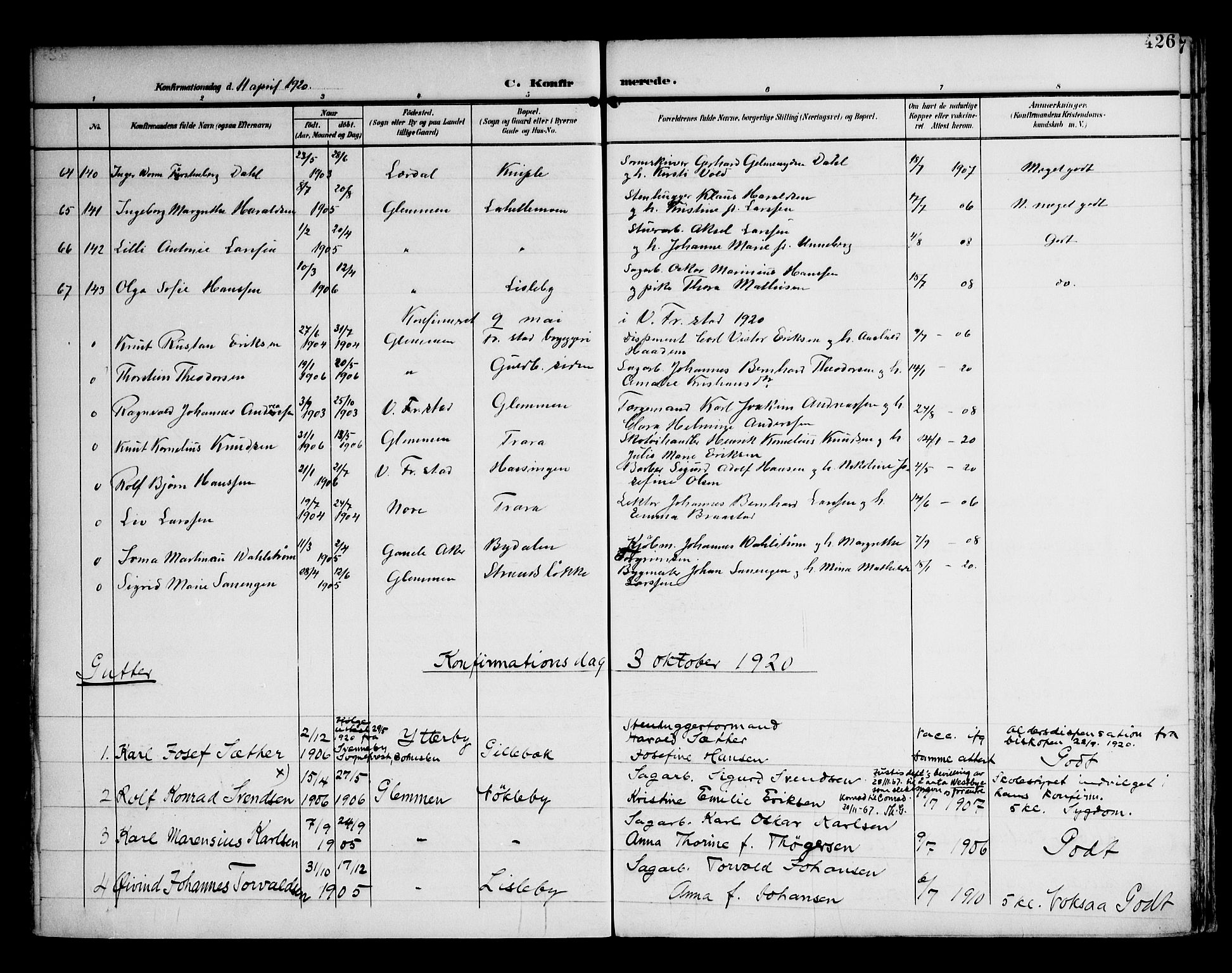 Glemmen prestekontor Kirkebøker, AV/SAO-A-10908/F/Fa/L0014: Ministerialbok nr. 14, 1902-1922, s. 426