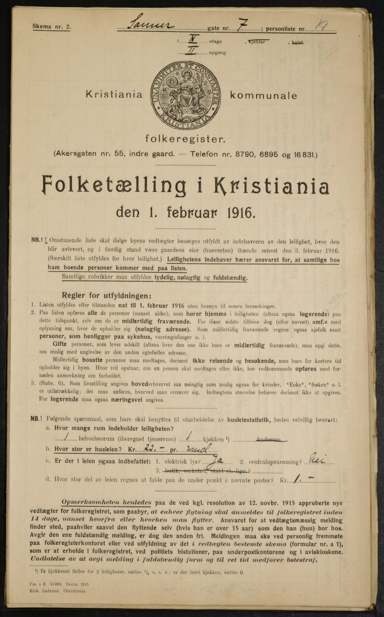 OBA, Kommunal folketelling 1.2.1916 for Kristiania, 1916, s. 90677