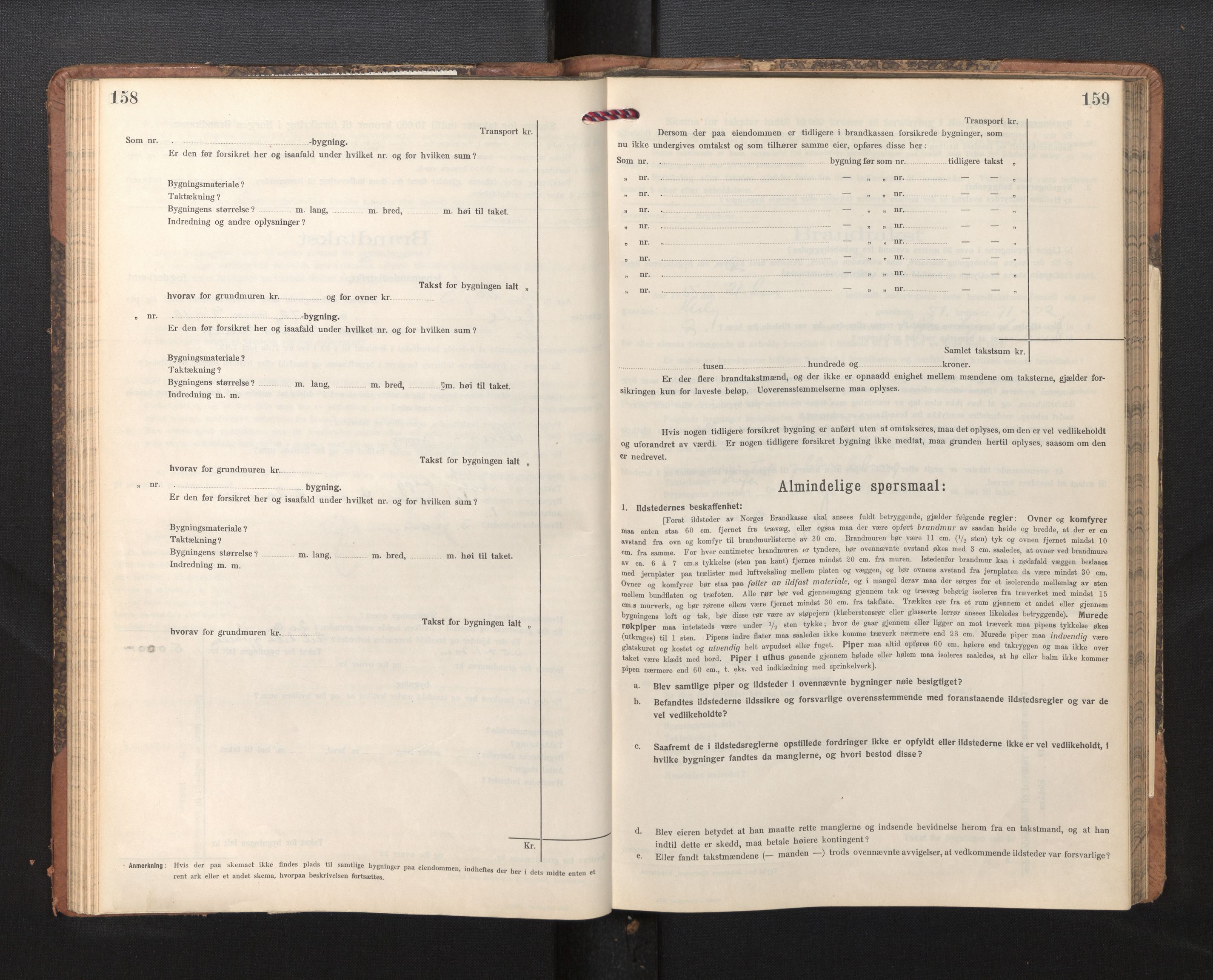 Lensmannen i Os, AV/SAB-A-34101/0012/L0009: Branntakstprotokoll, skjematakst, 1915-1955, s. 158-159