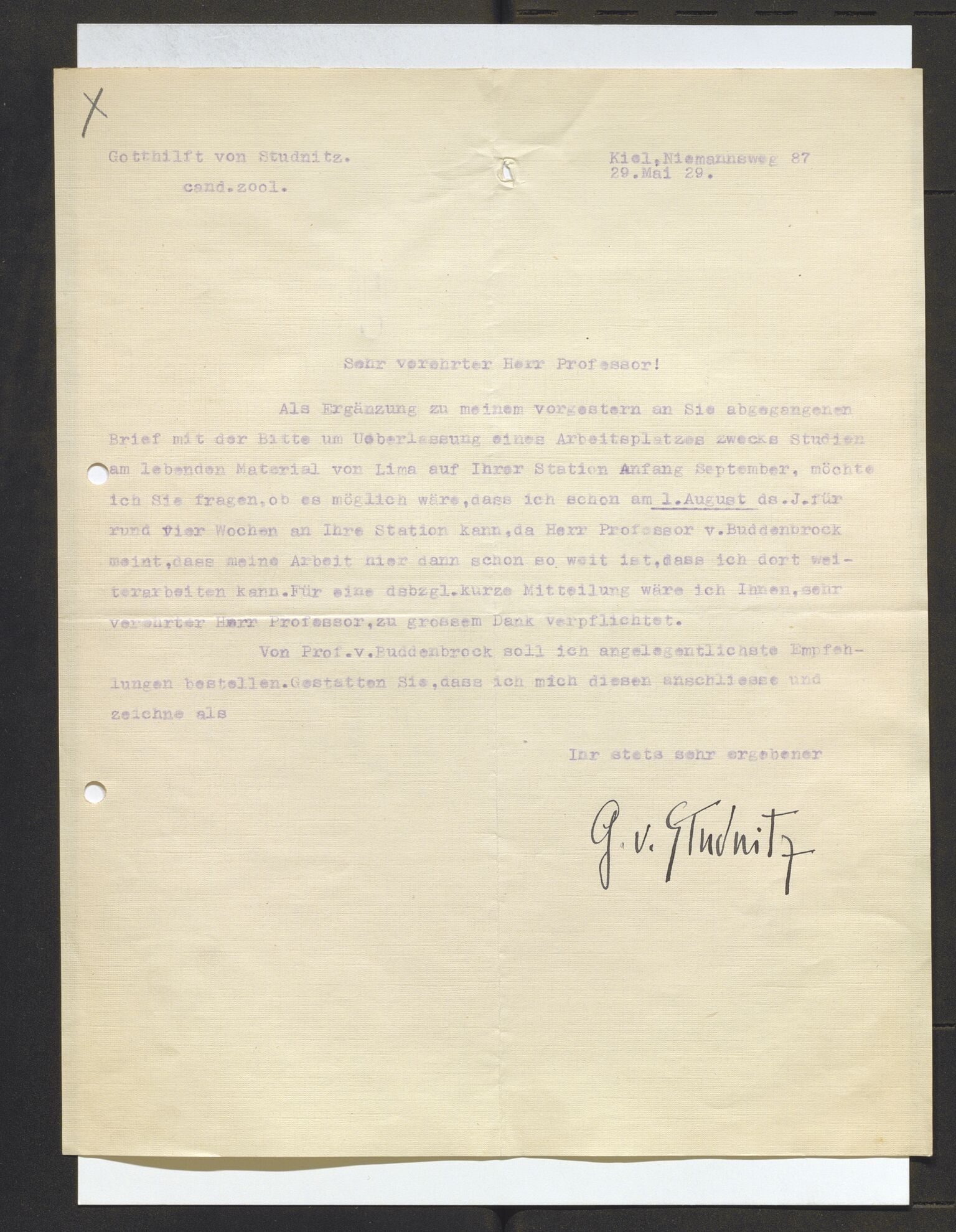 Bergens Museum, AV/SAB-A-17301/13/D/L0002: Korrespondanse , 1928-1940, s. 258