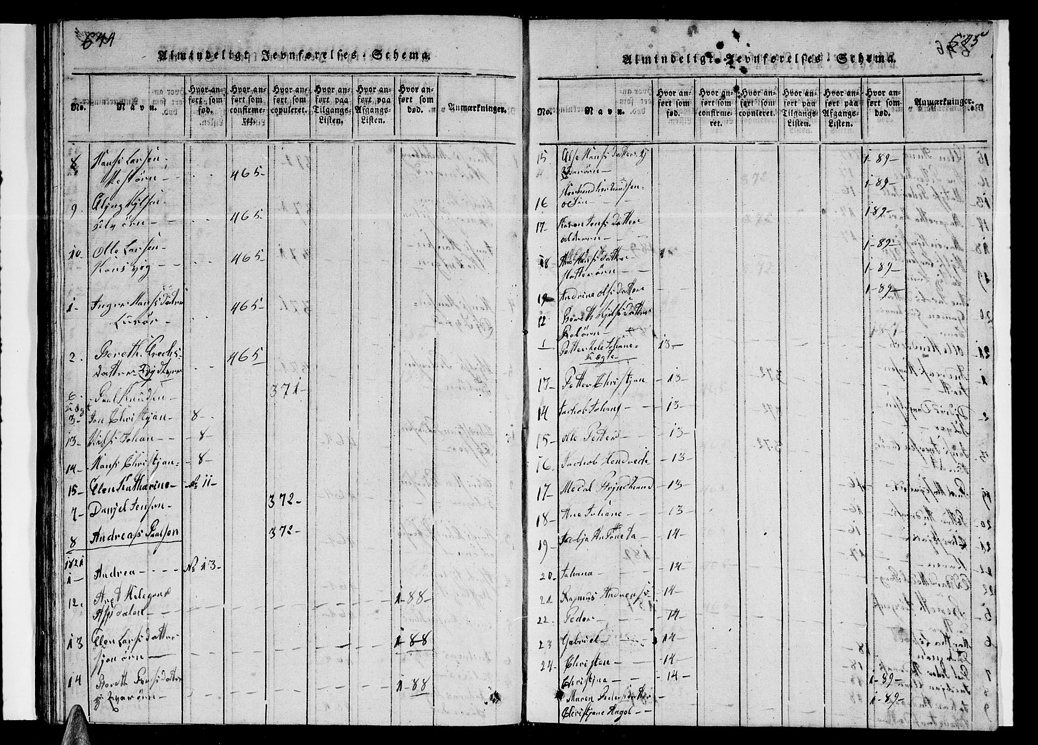 Ministerialprotokoller, klokkerbøker og fødselsregistre - Nordland, AV/SAT-A-1459/839/L0571: Klokkerbok nr. 839C01, 1820-1840, s. 644-645