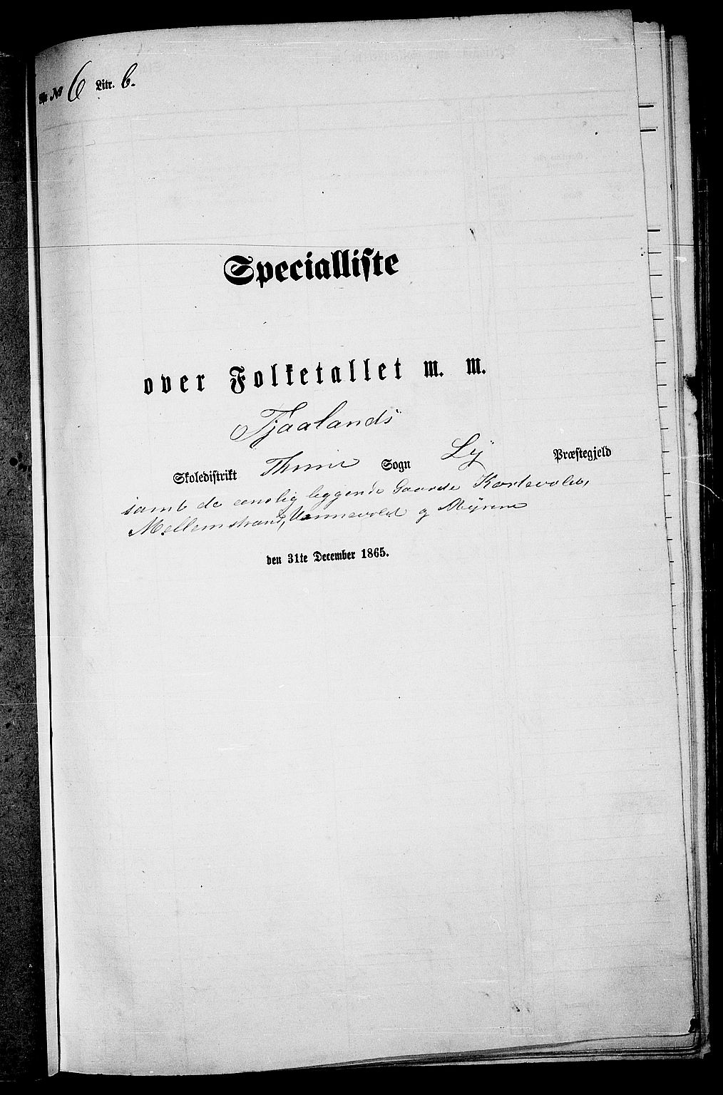 RA, Folketelling 1865 for 1121P Lye prestegjeld, 1865, s. 72