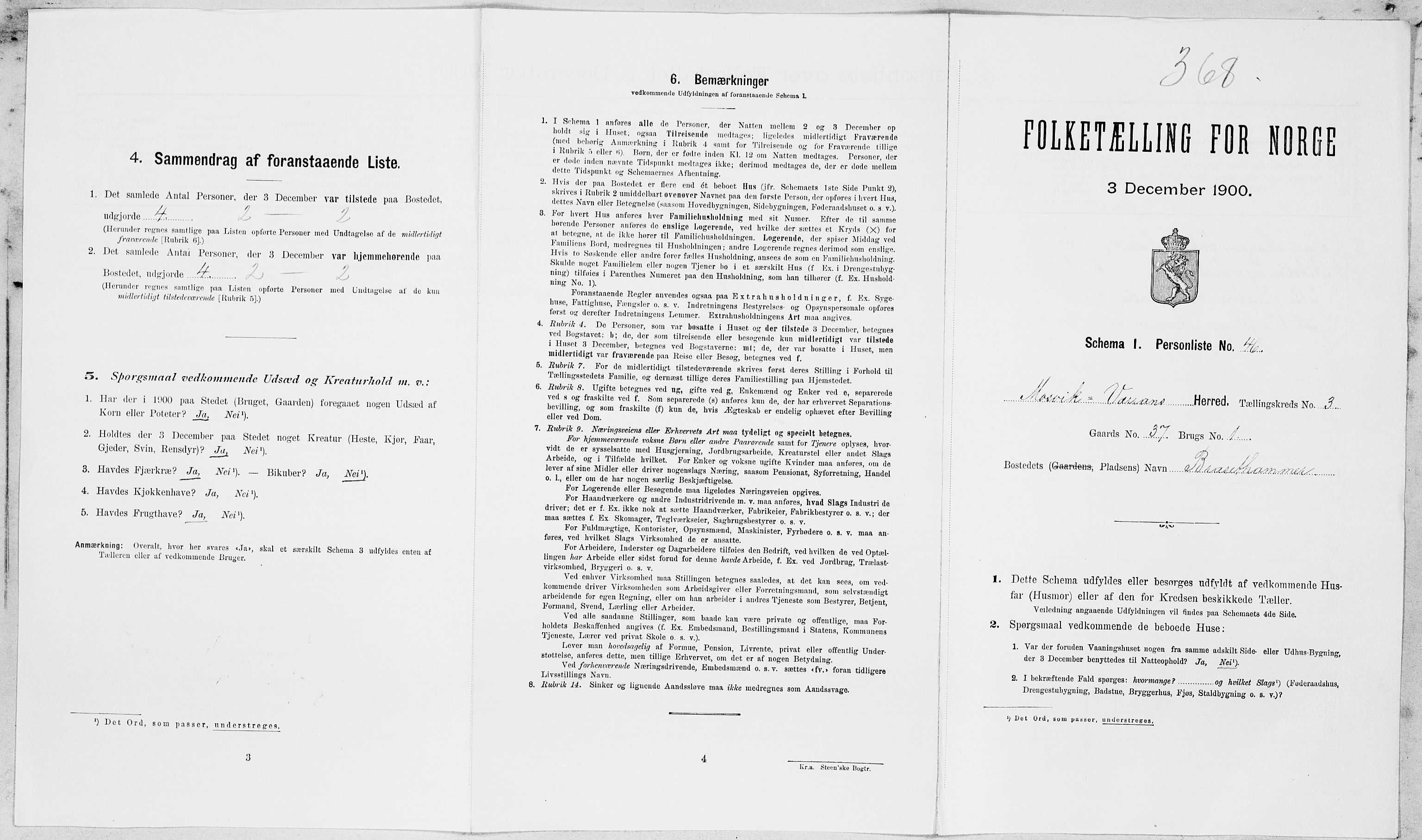 SAT, Folketelling 1900 for 1723 Mosvik og Verran herred, 1900, s. 353