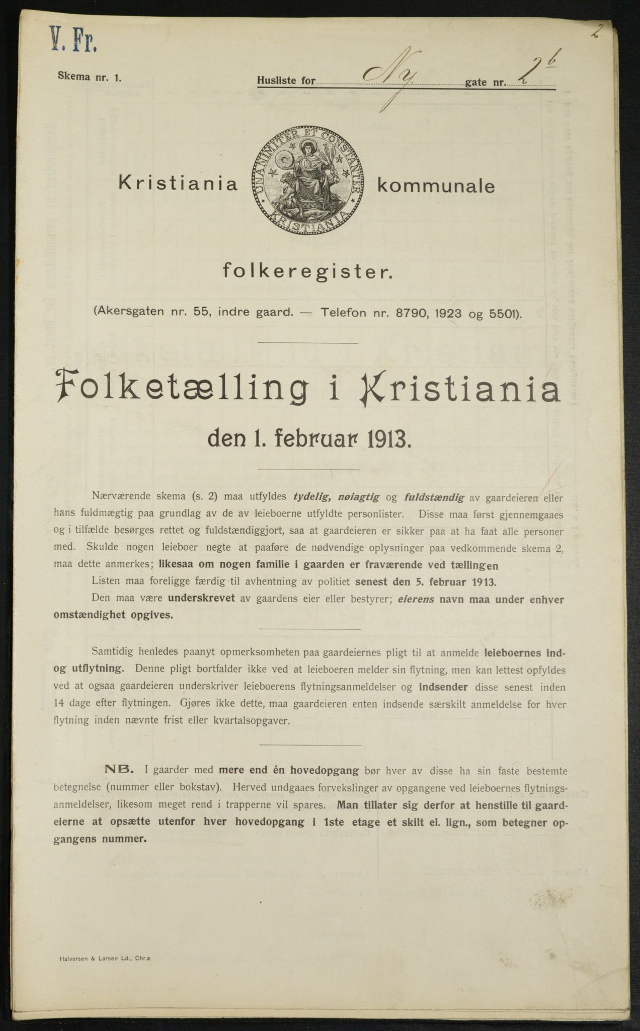 OBA, Kommunal folketelling 1.2.1913 for Kristiania, 1913, s. 74010