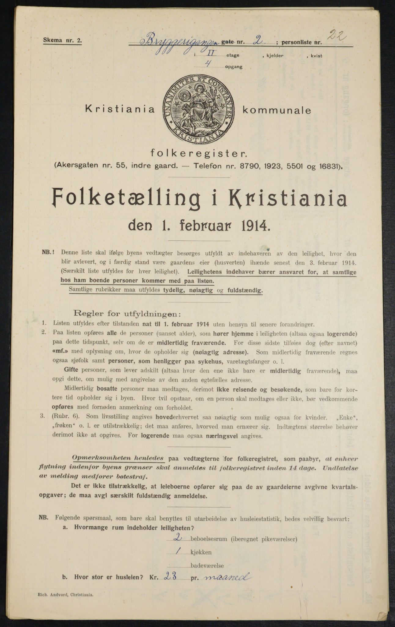 OBA, Kommunal folketelling 1.2.1914 for Kristiania, 1914, s. 10058