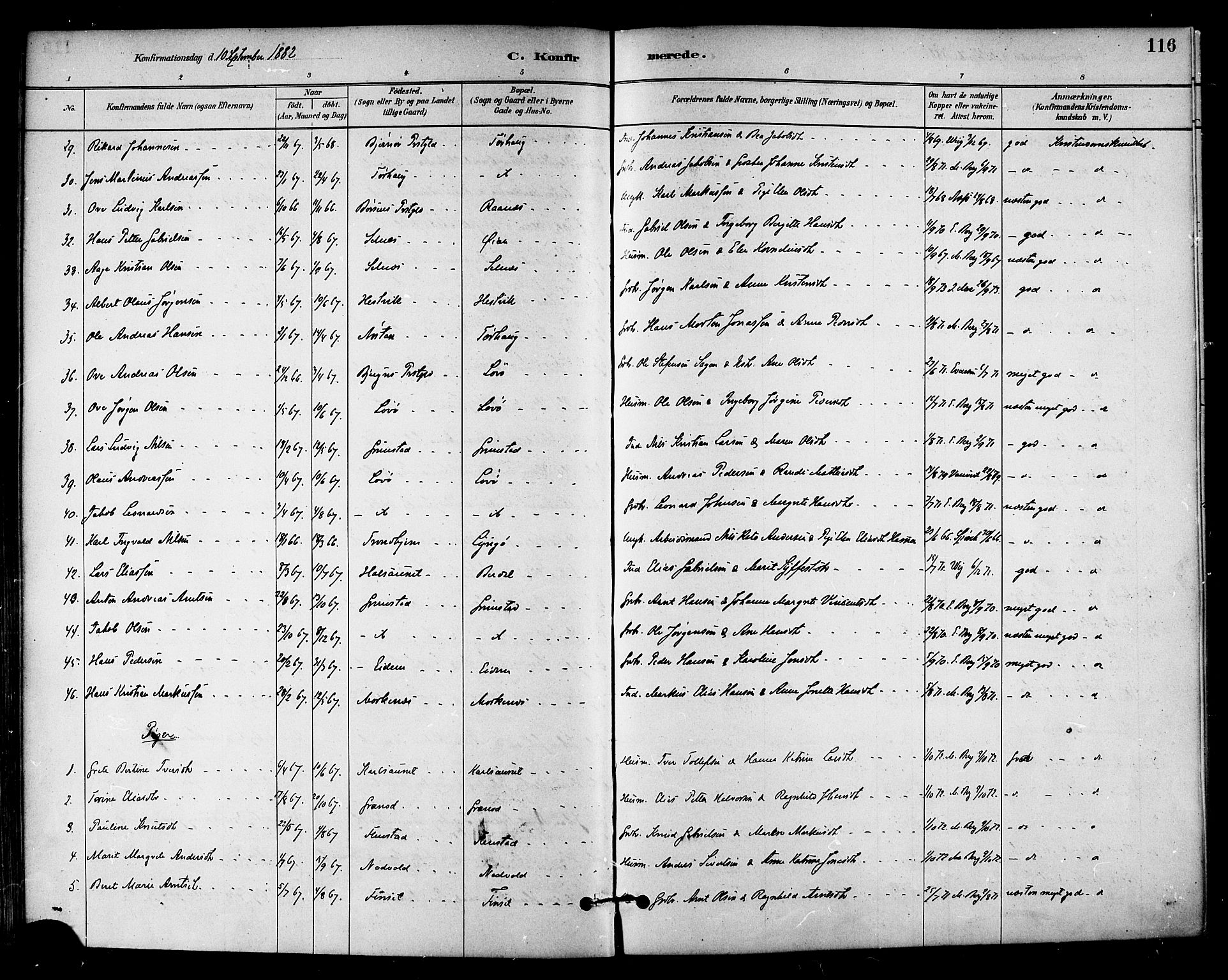 Ministerialprotokoller, klokkerbøker og fødselsregistre - Sør-Trøndelag, SAT/A-1456/655/L0680: Ministerialbok nr. 655A09, 1880-1894, s. 116