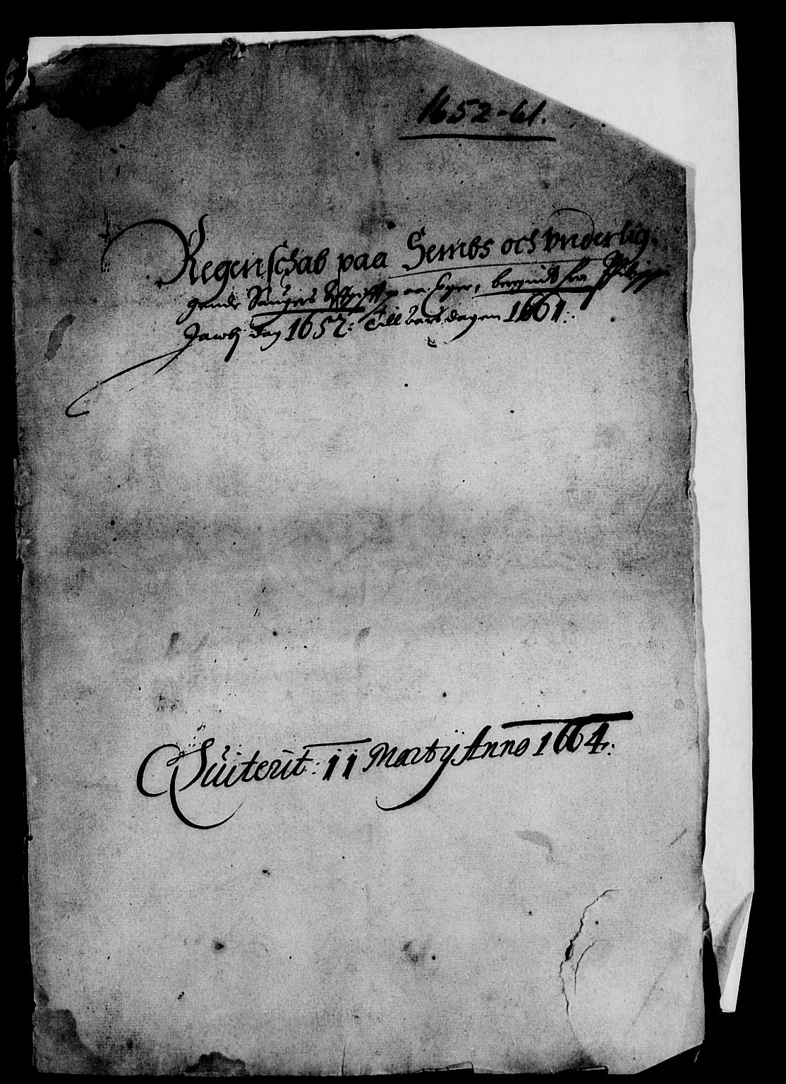 Rentekammeret inntil 1814, Reviderte regnskaper, Lensregnskaper, RA/EA-5023/R/Rb/Rbm/L0009: Eiker len, 1652-1661