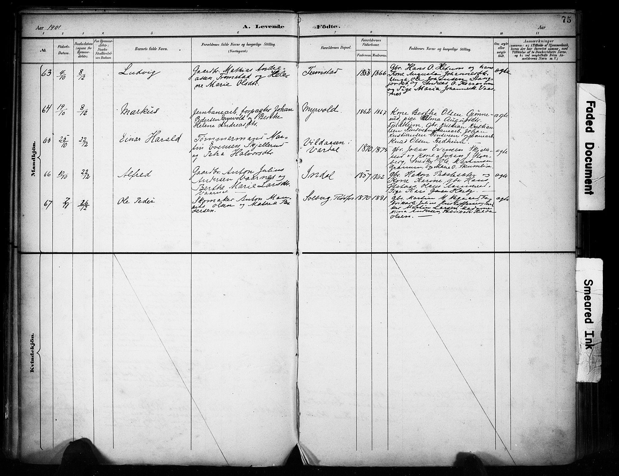 Vestre Toten prestekontor, AV/SAH-PREST-108/H/Ha/Haa/L0011: Ministerialbok nr. 11, 1895-1906, s. 75