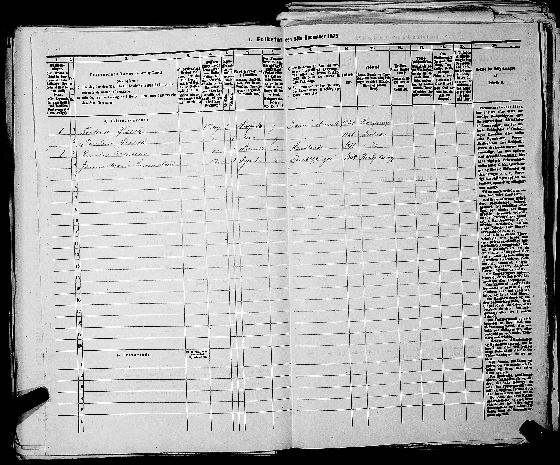 RA, Folketelling 1875 for 0203B Drøbak prestegjeld, Drøbak kjøpstad, 1875, s. 204