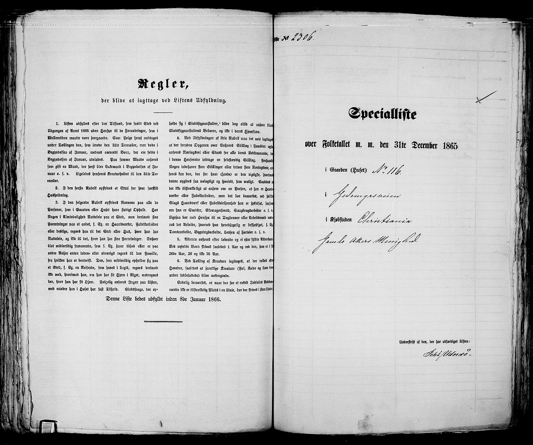 RA, Folketelling 1865 for 0301 Kristiania kjøpstad, 1865, s. 5138